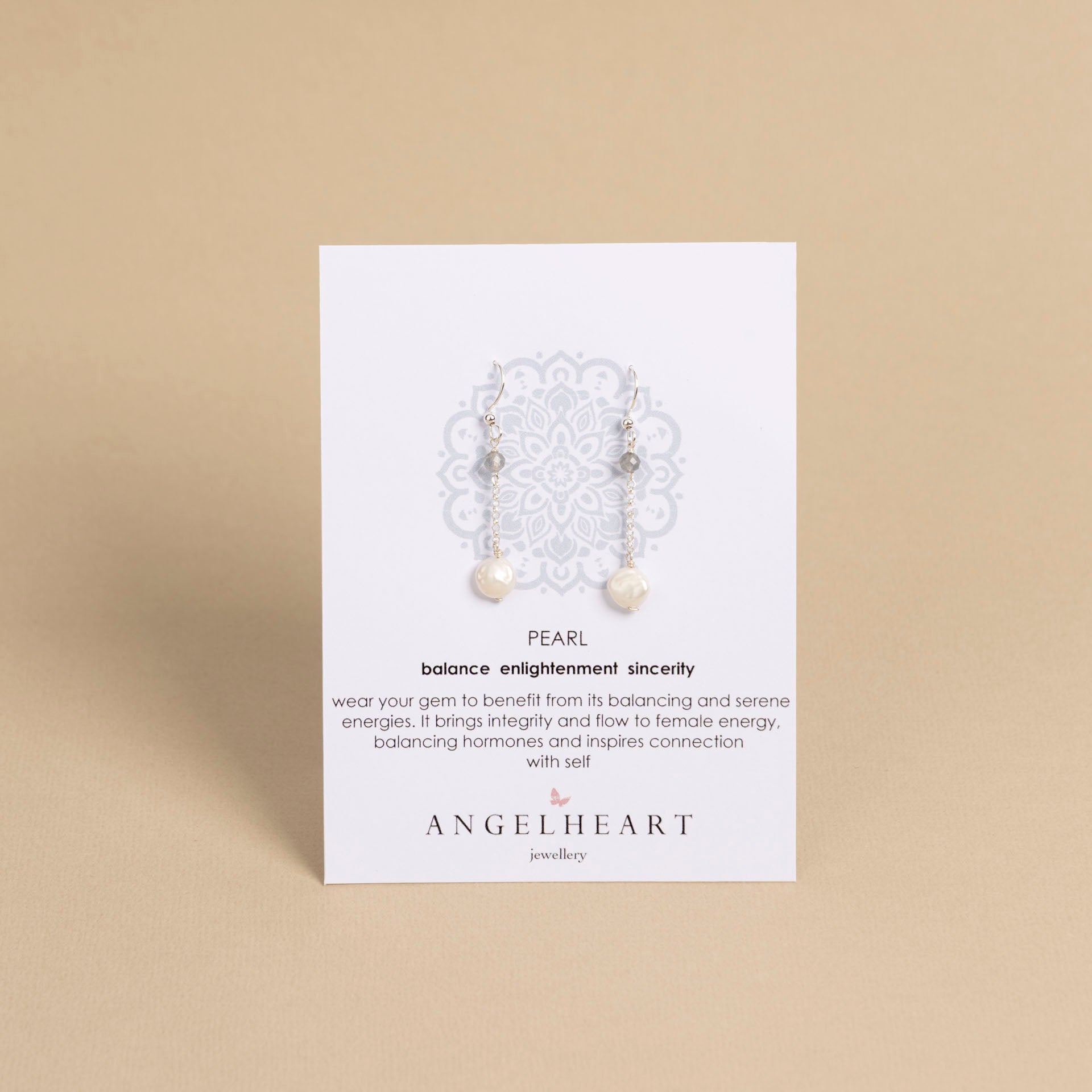 Keshi Pearl and Labradorite Dangle Earrings