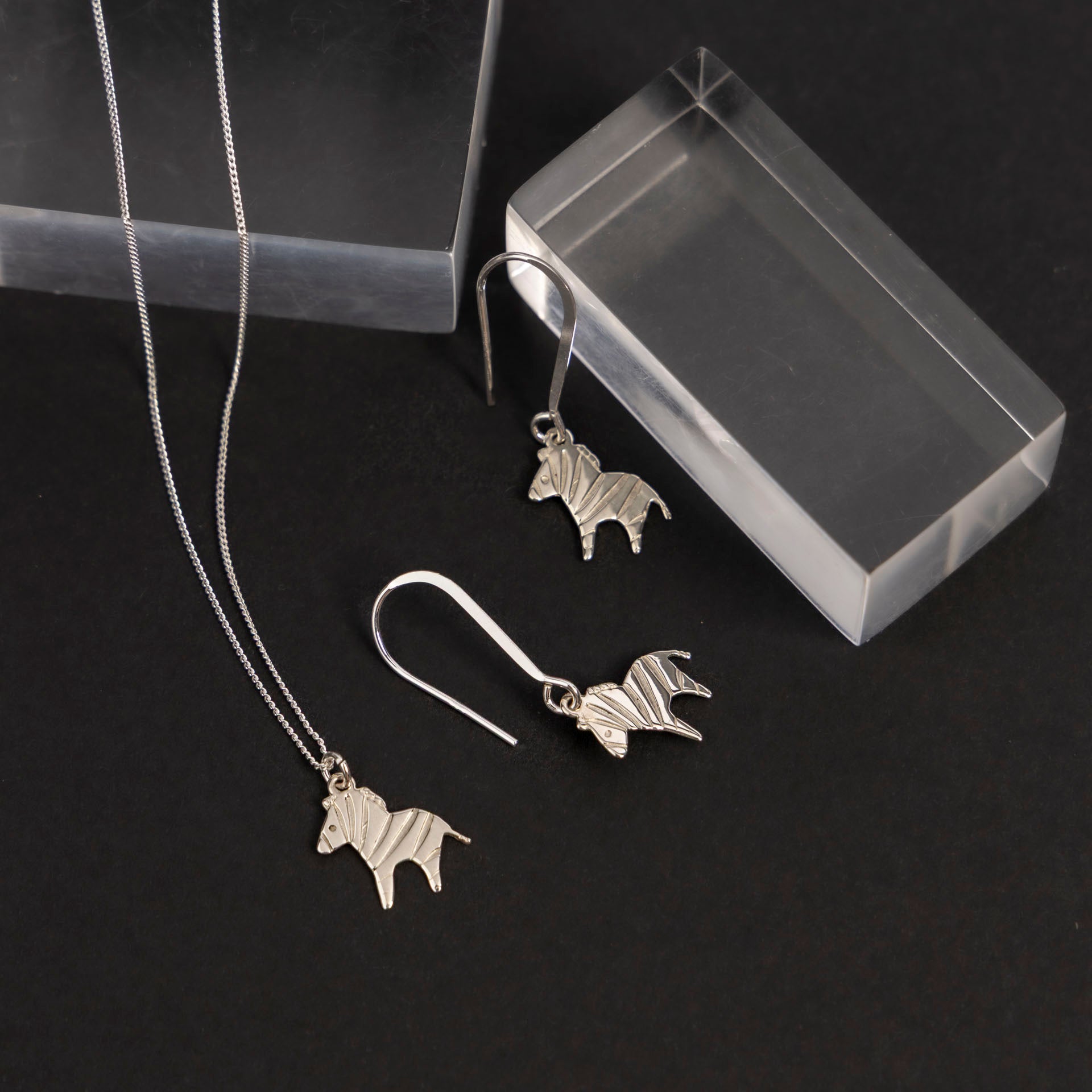 Sterling Silver Zebra Earrings