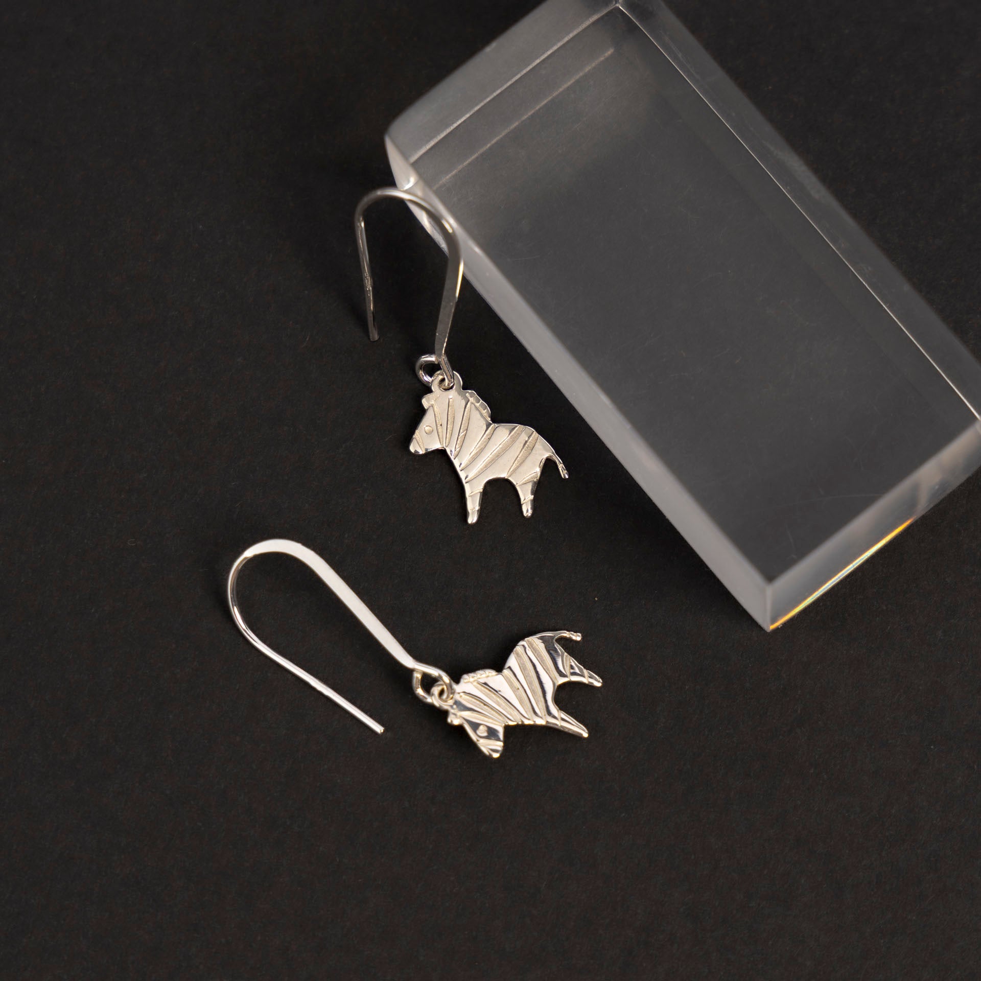Sterling Silver Zebra Earrings
