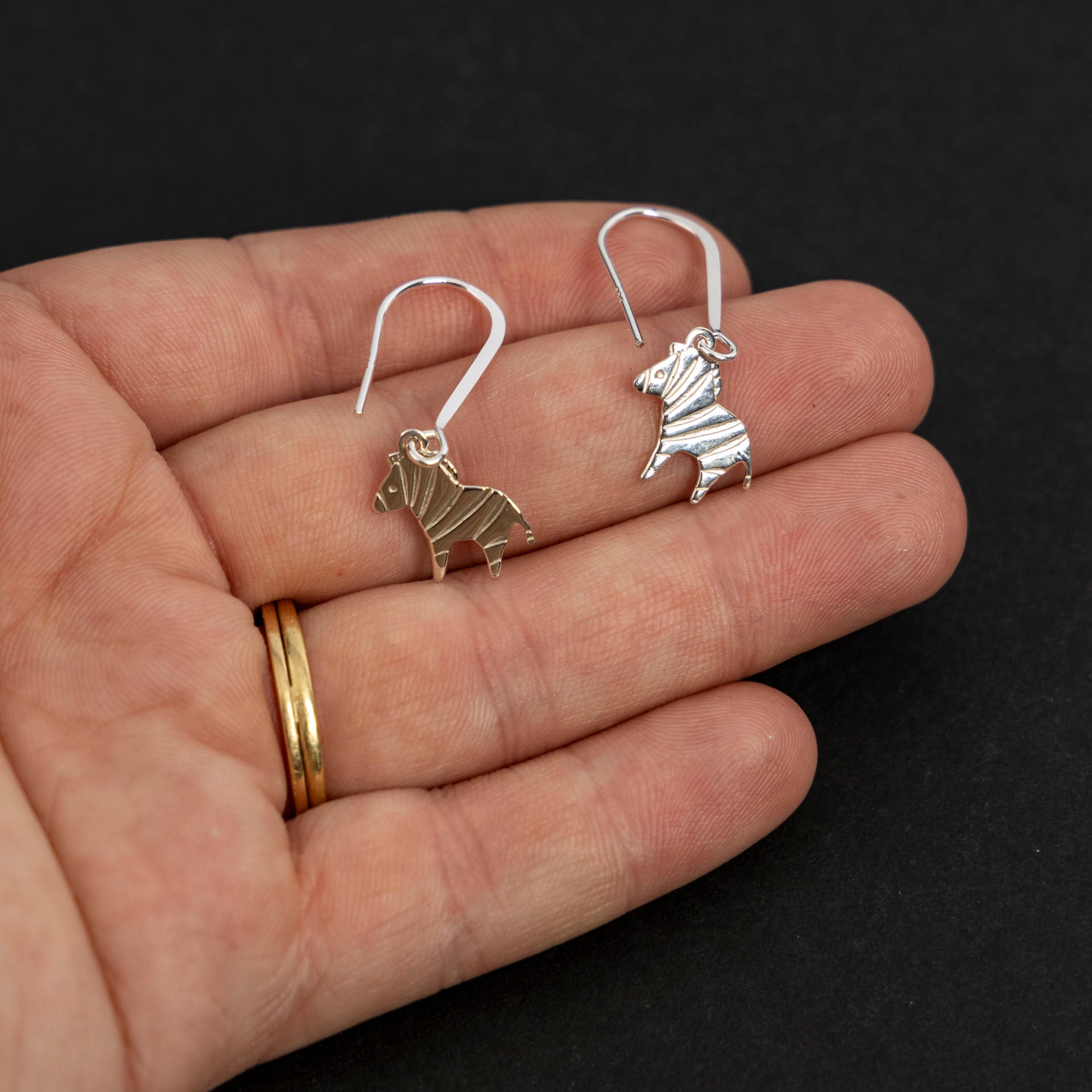 Sterling Silver Zebra Earrings