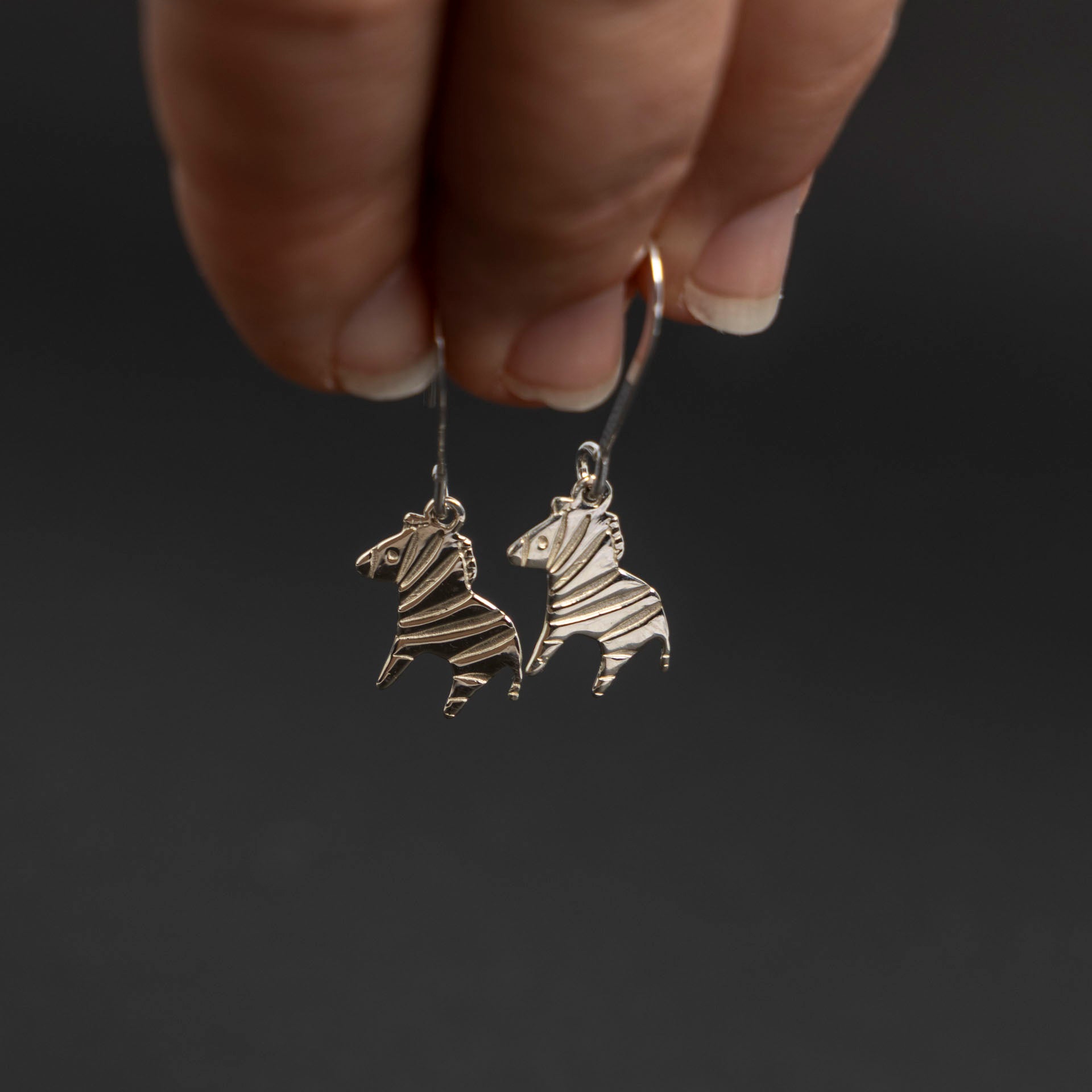 Sterling Silver Zebra Earrings