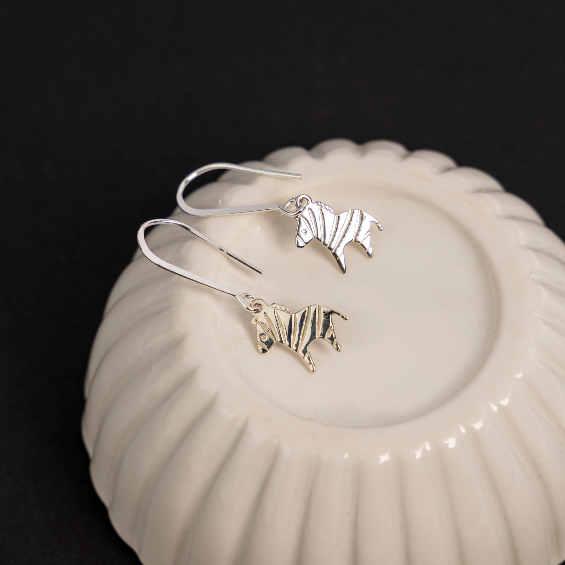 Sterling Silver Zebra Earrings