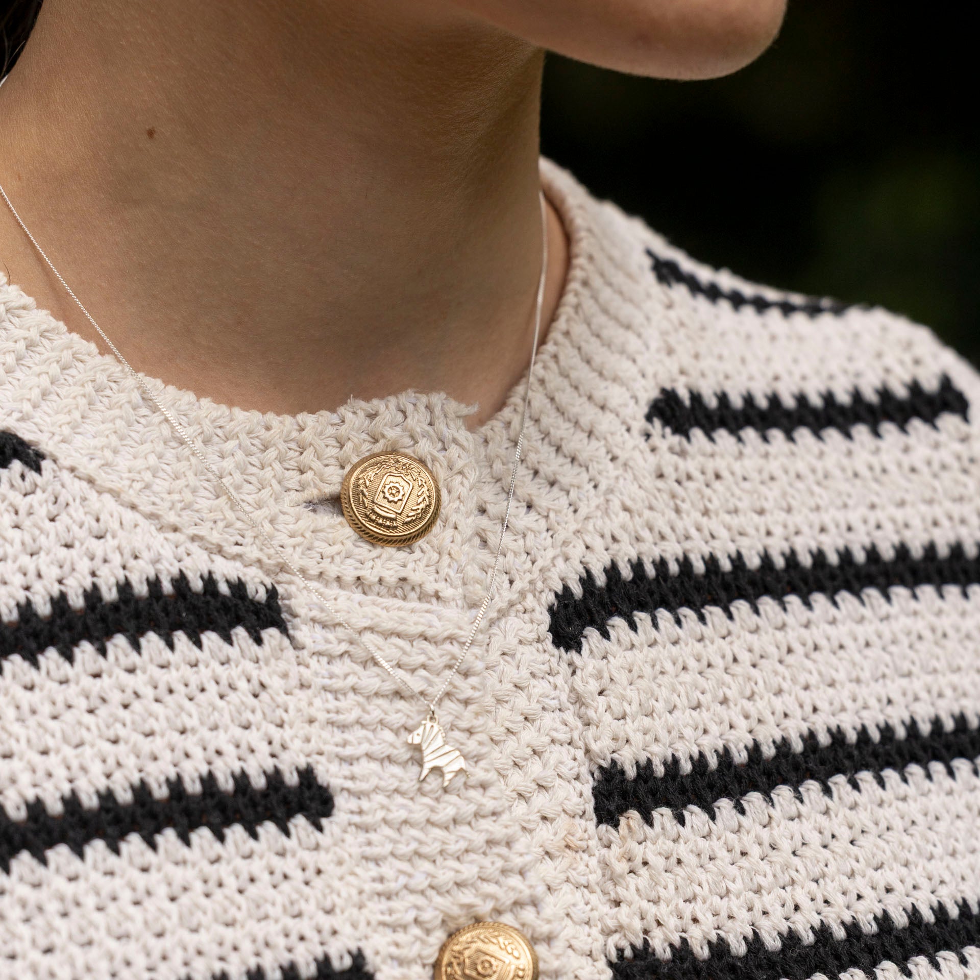 Sterling Silver Zebra Necklace