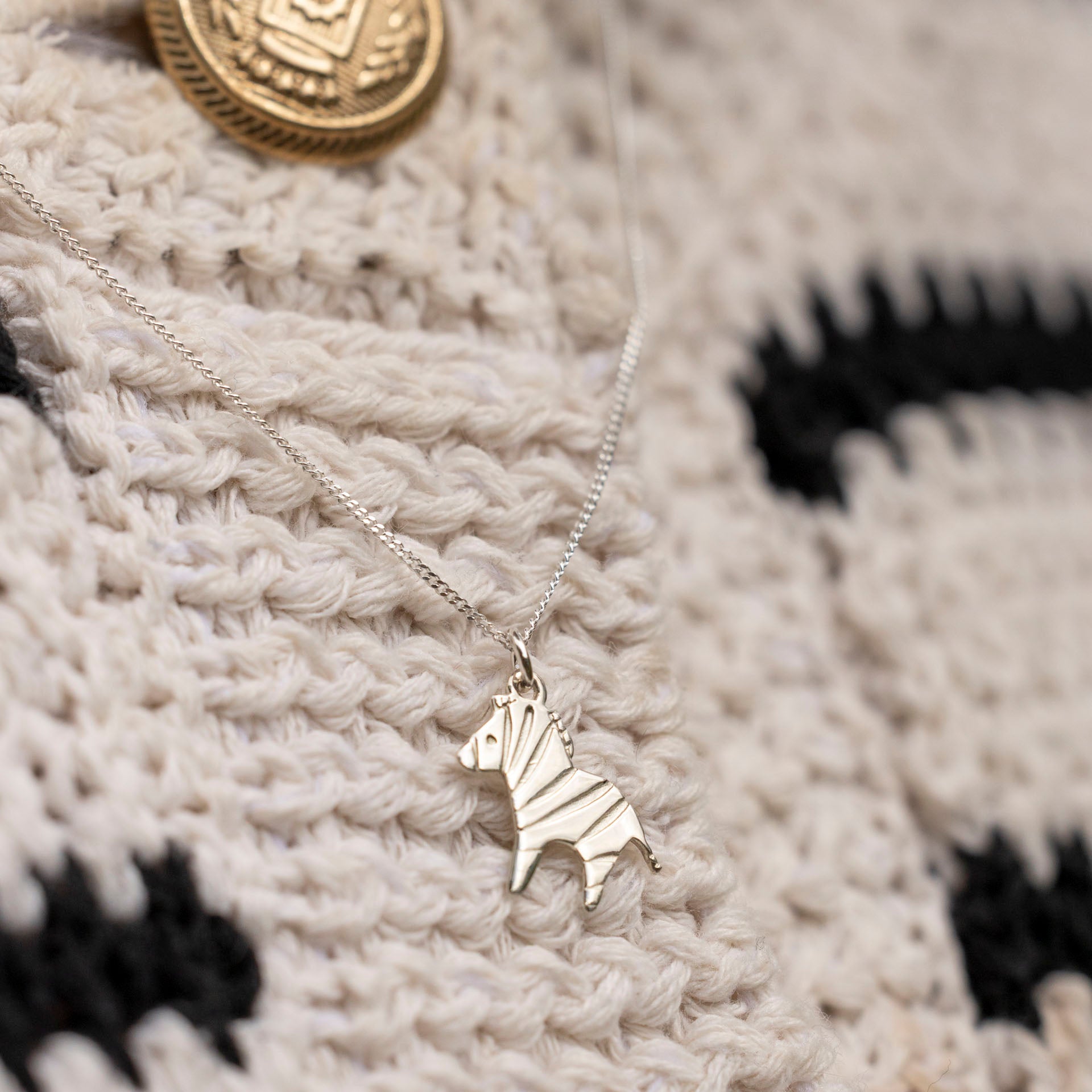 Sterling Silver Zebra Necklace