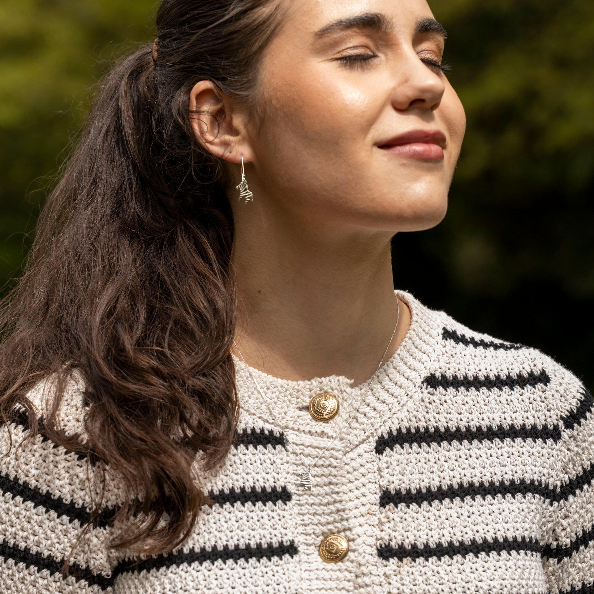 Sterling Silver Zebra Earrings