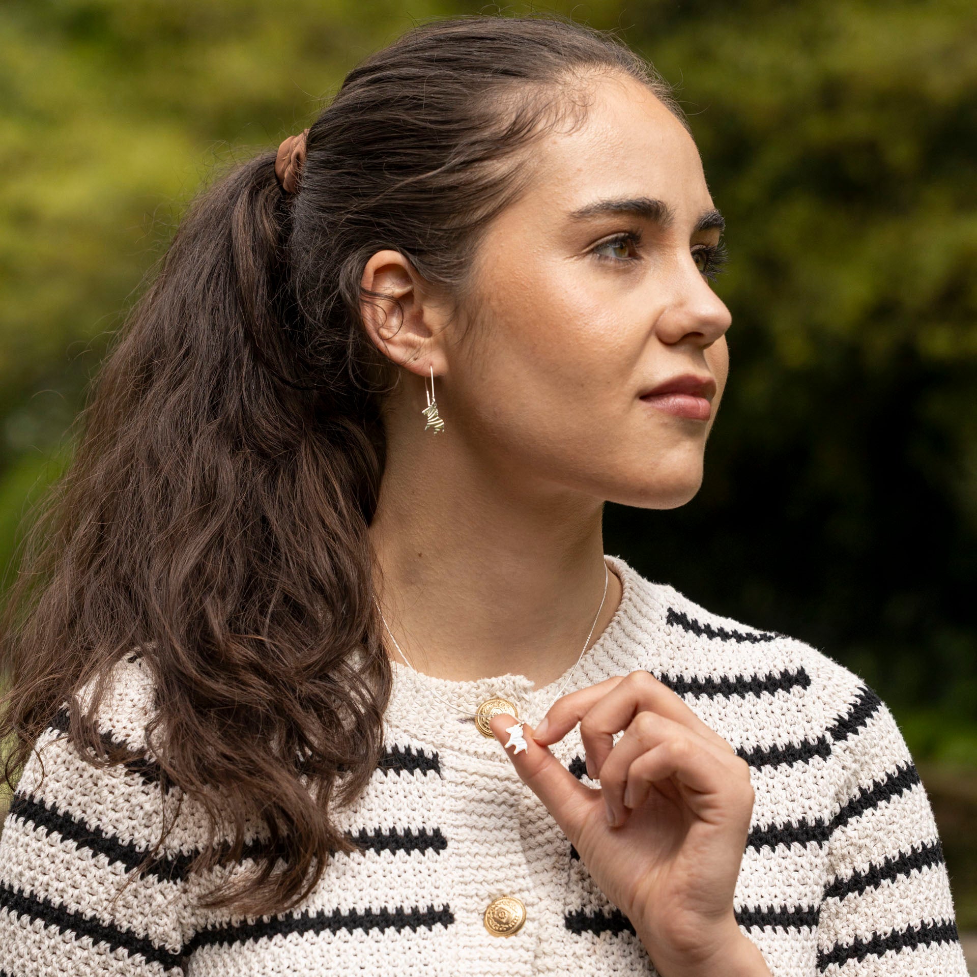 Sterling Silver Zebra Necklace