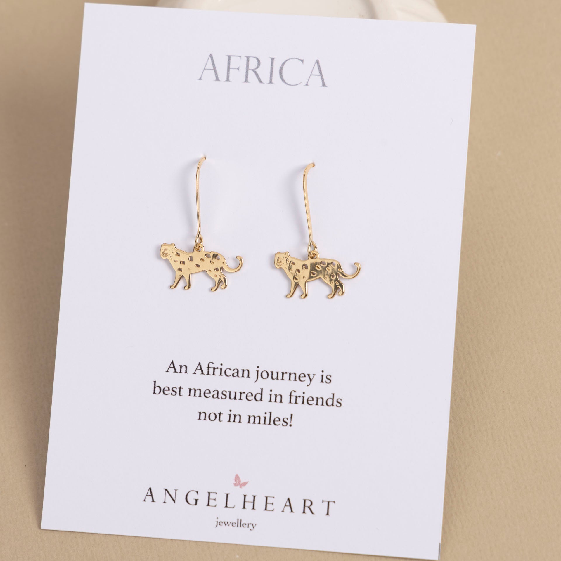 Leopard Dangle Earrings (Gold-Dipped Sterling Silver)