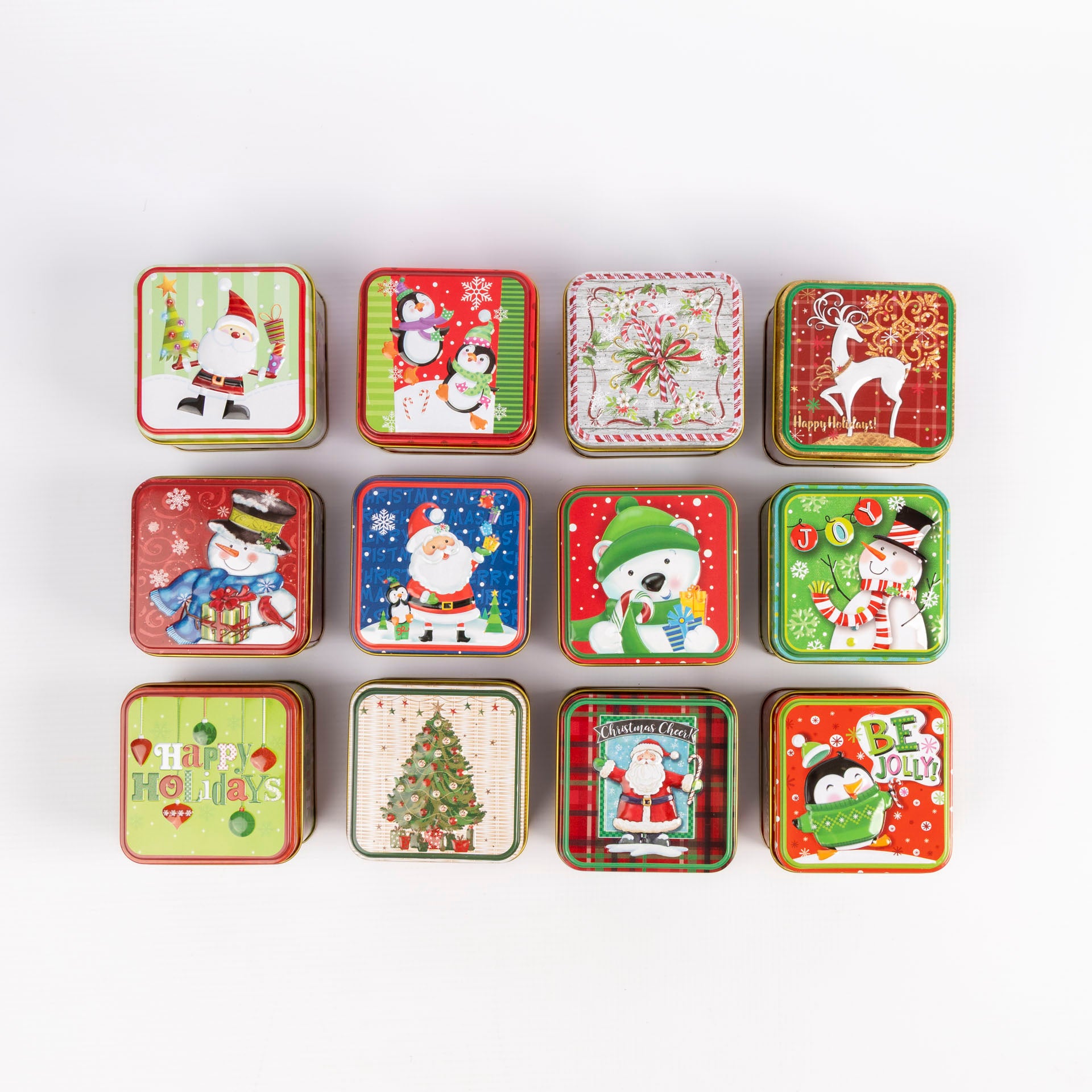 Square Christmas Gift Tins (assorted)