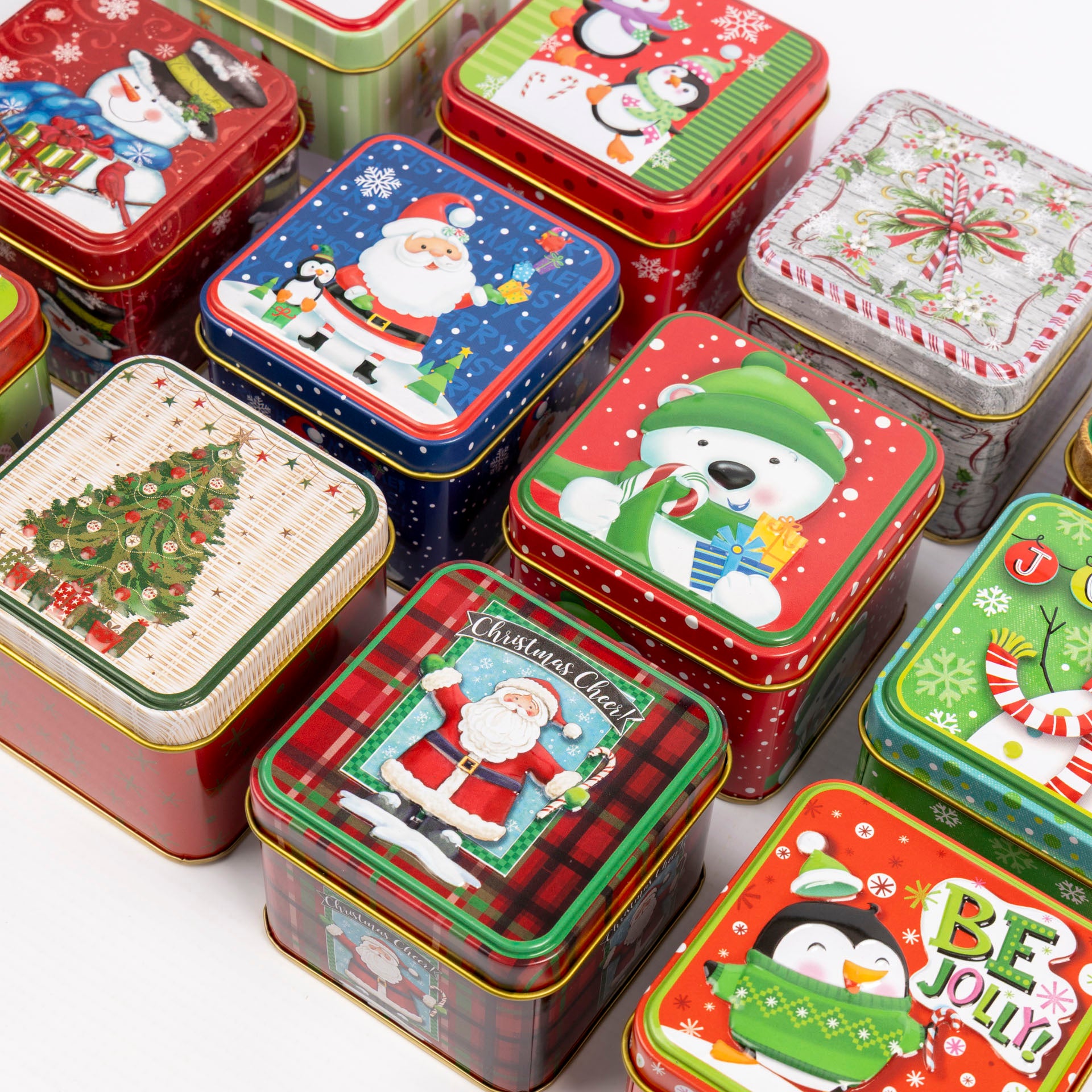 Square Christmas Gift Tins (assorted)