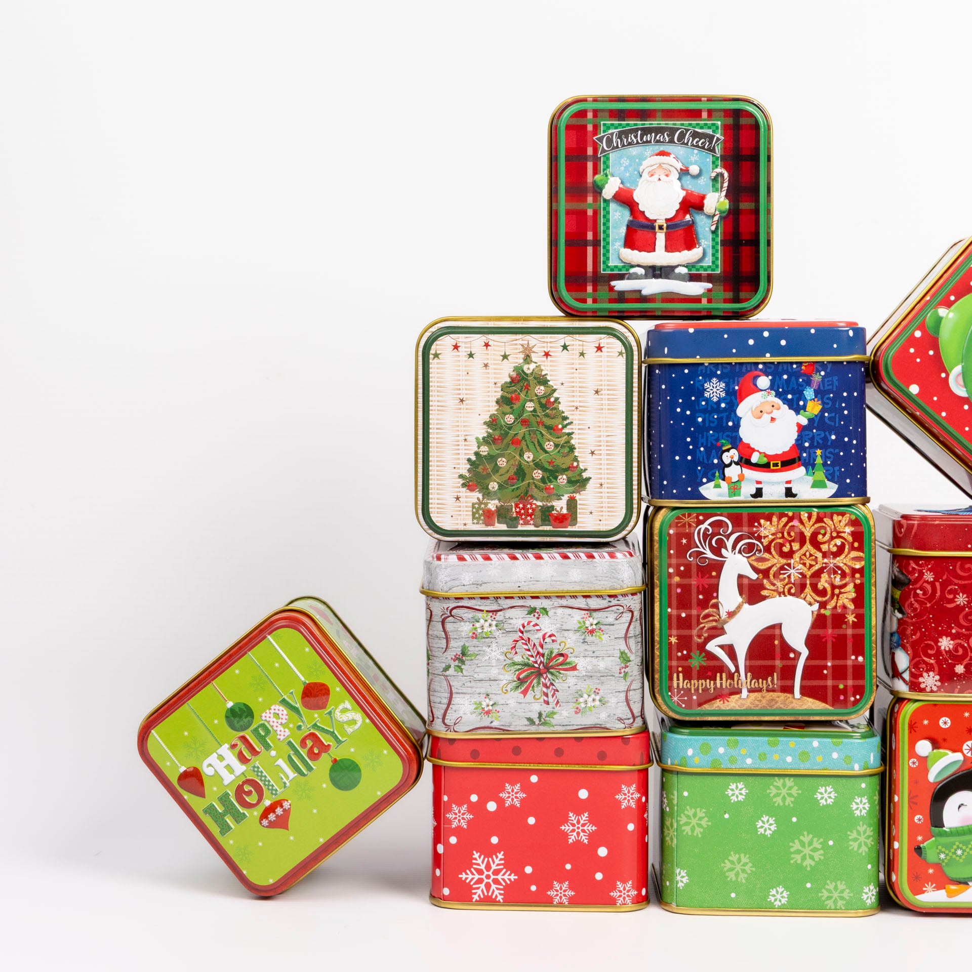Square Christmas Gift Tins (assorted)