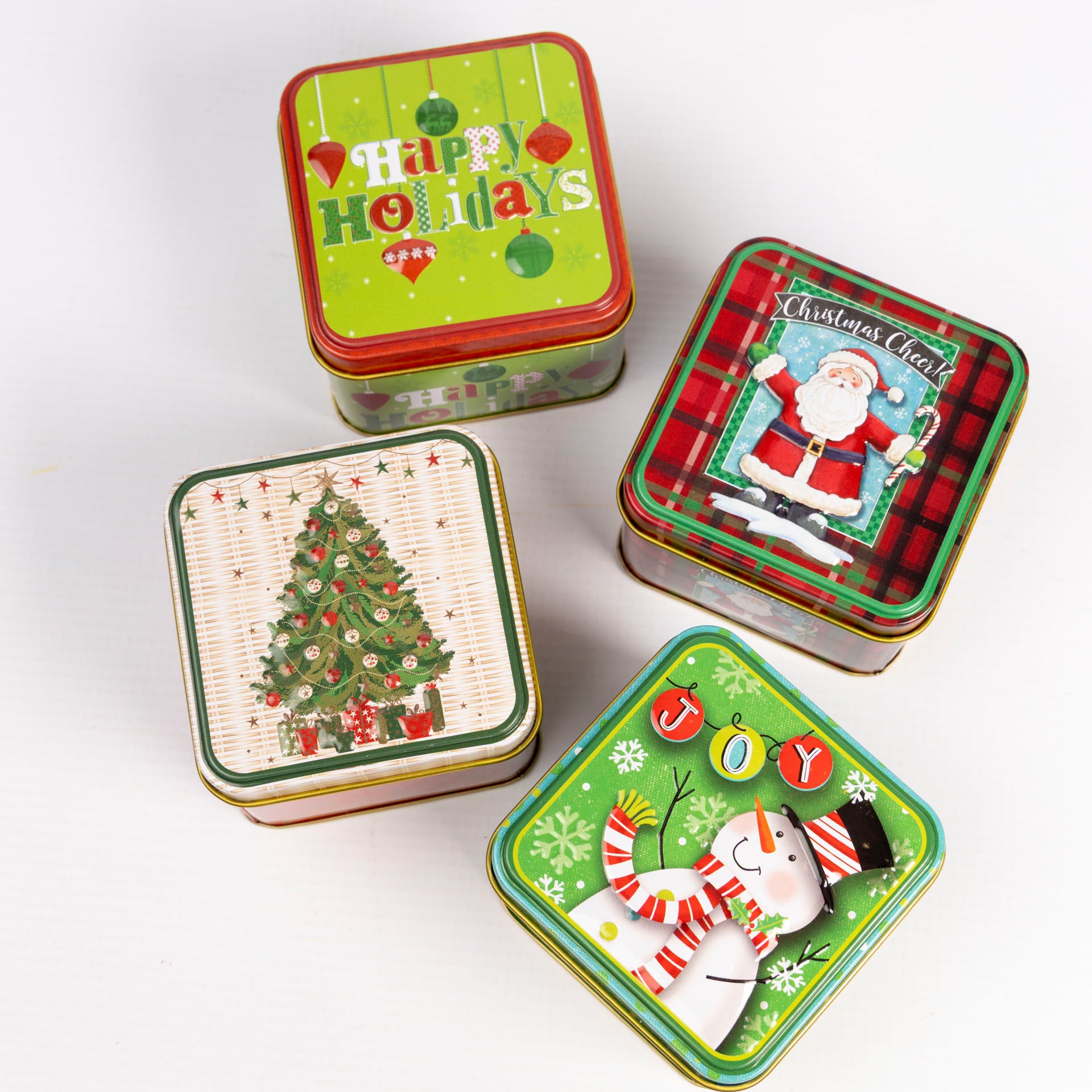 Square Christmas Gift Tins (assorted)