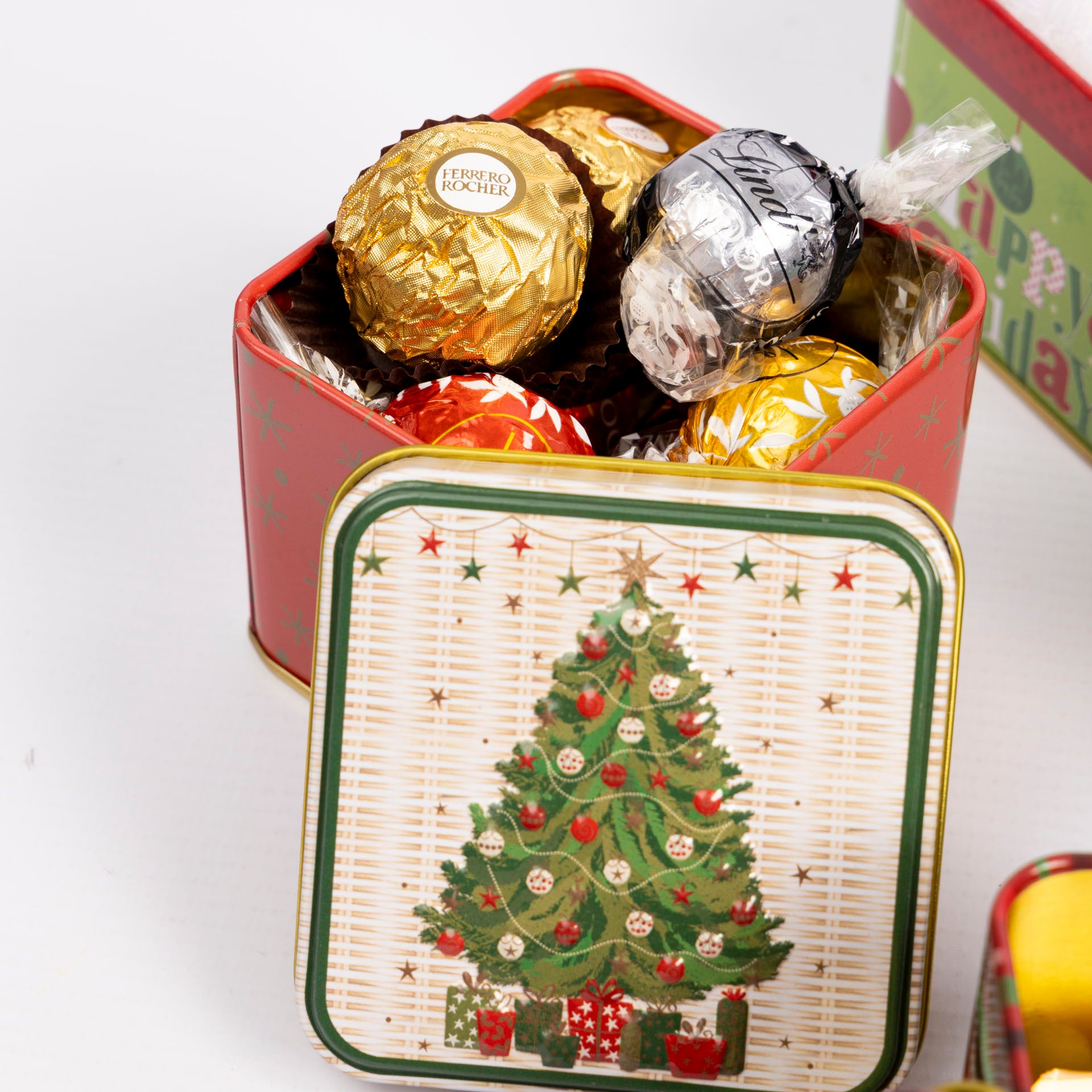 Square Christmas Gift Tins (assorted)