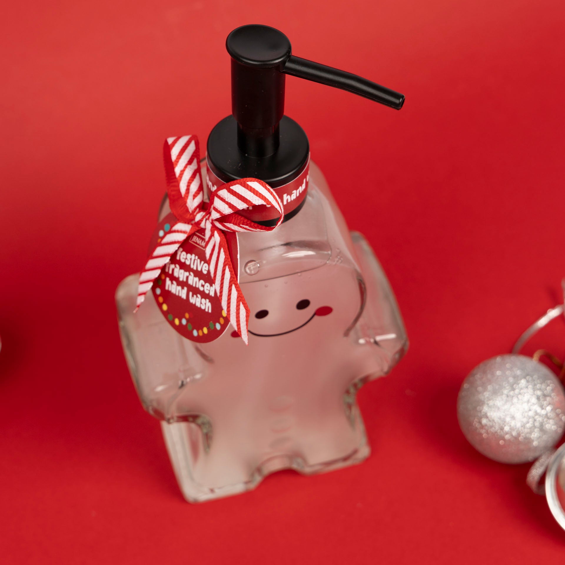 Christmas Hand Wash in Gingerbread Man Glass Bottle