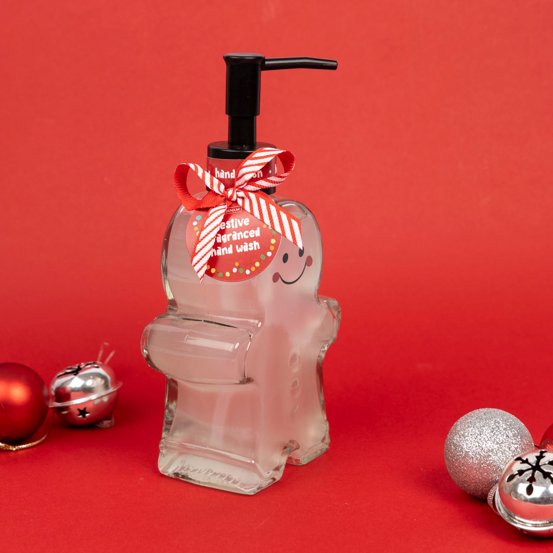 Christmas Hand Wash in Gingerbread Man Glass Bottle