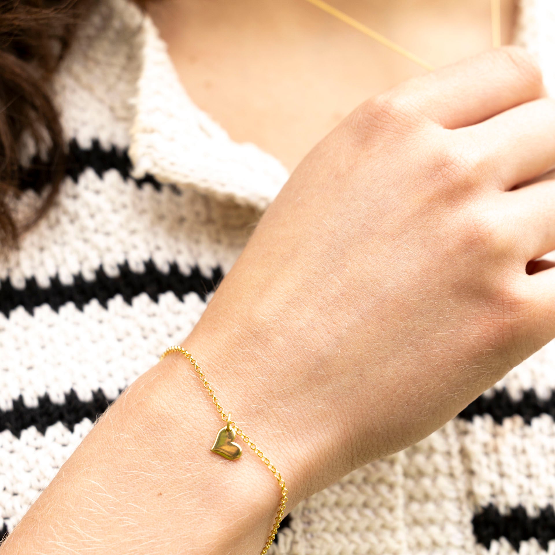 "For my Wife, Merry Christmas" Gold-Dipped Heart Pendant (necklace or bracelet)