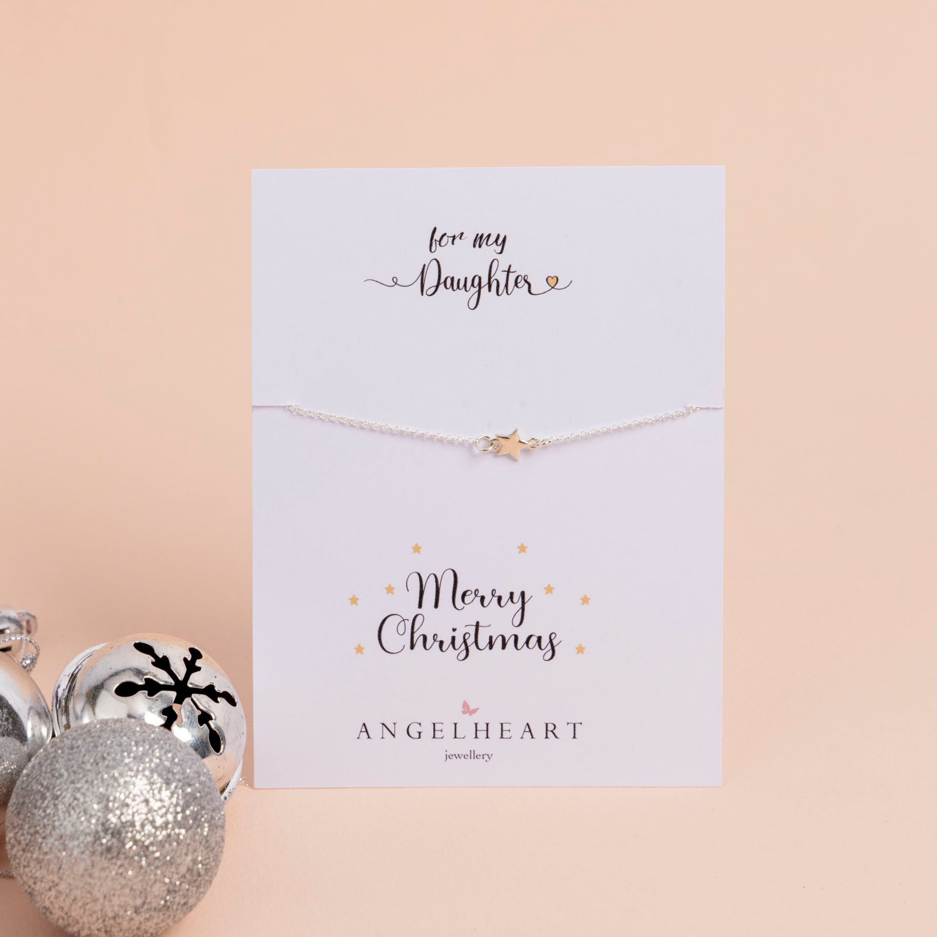 "For my Daughter, Merry Christmas" Sterling Silver Pendant (necklace or bracelet)