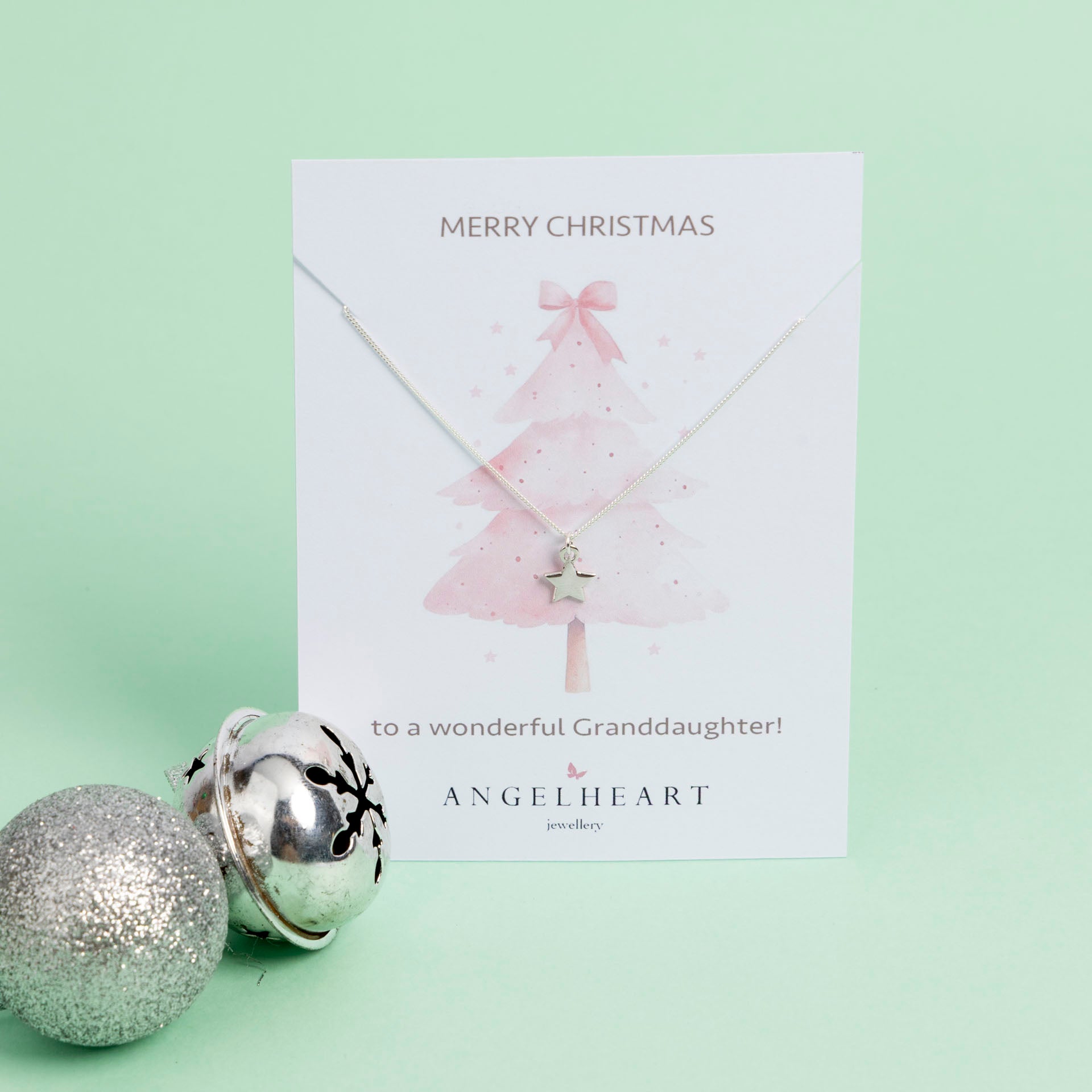 "Merry Christmas to a wonderful Granddaughter" Sterling Silver Pendant (necklace or bracelet)