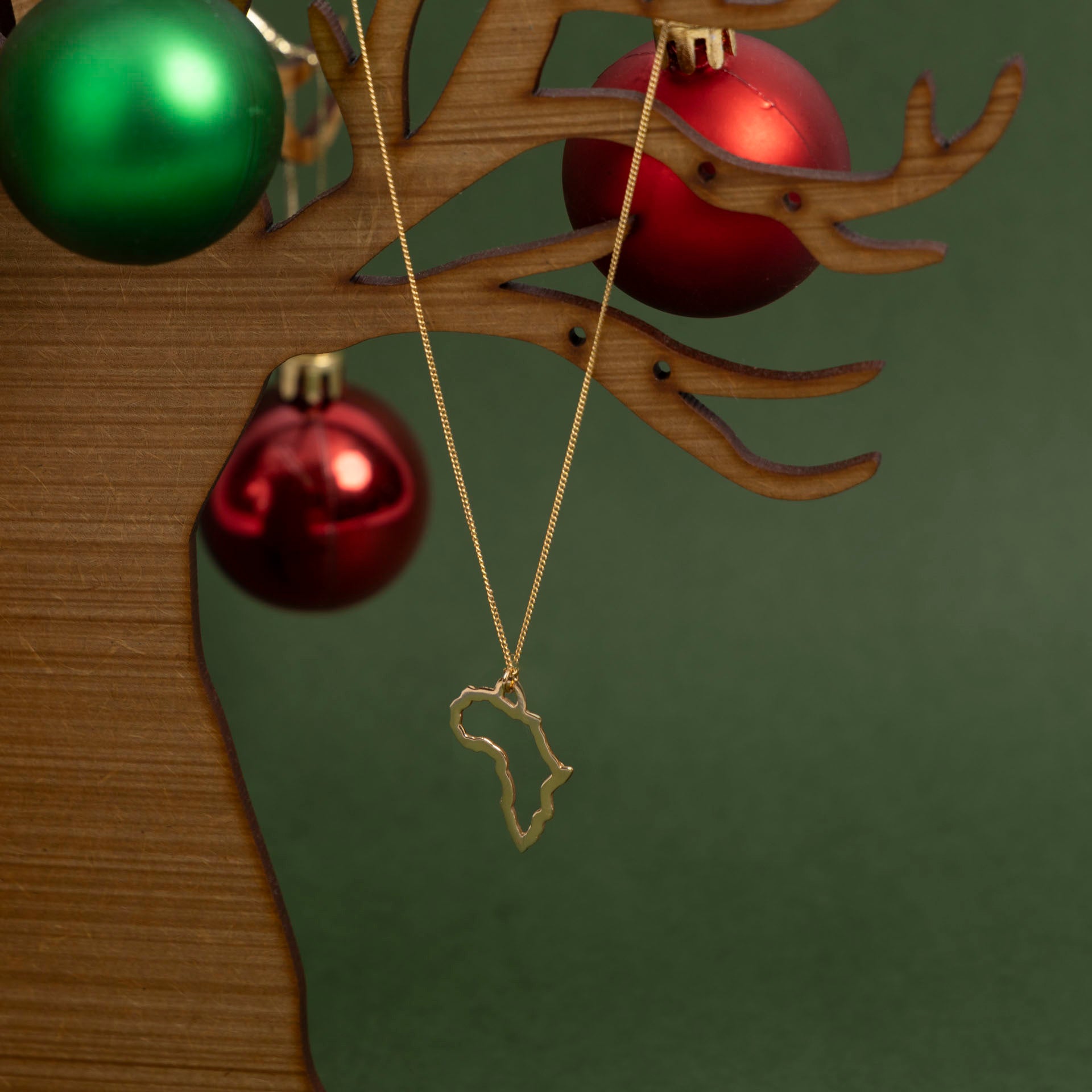 "Merry Christmas from South Africa" Necklace (sterling silver or gold-dipped)