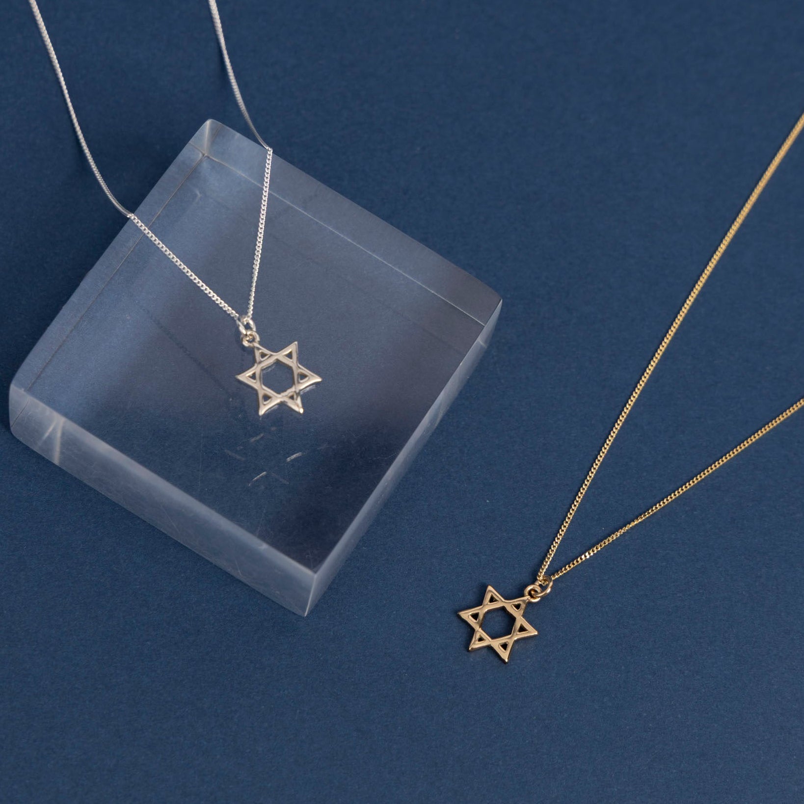 "Happy Hanukkah" Star of David Necklace (sterling silver or gold-dipped)