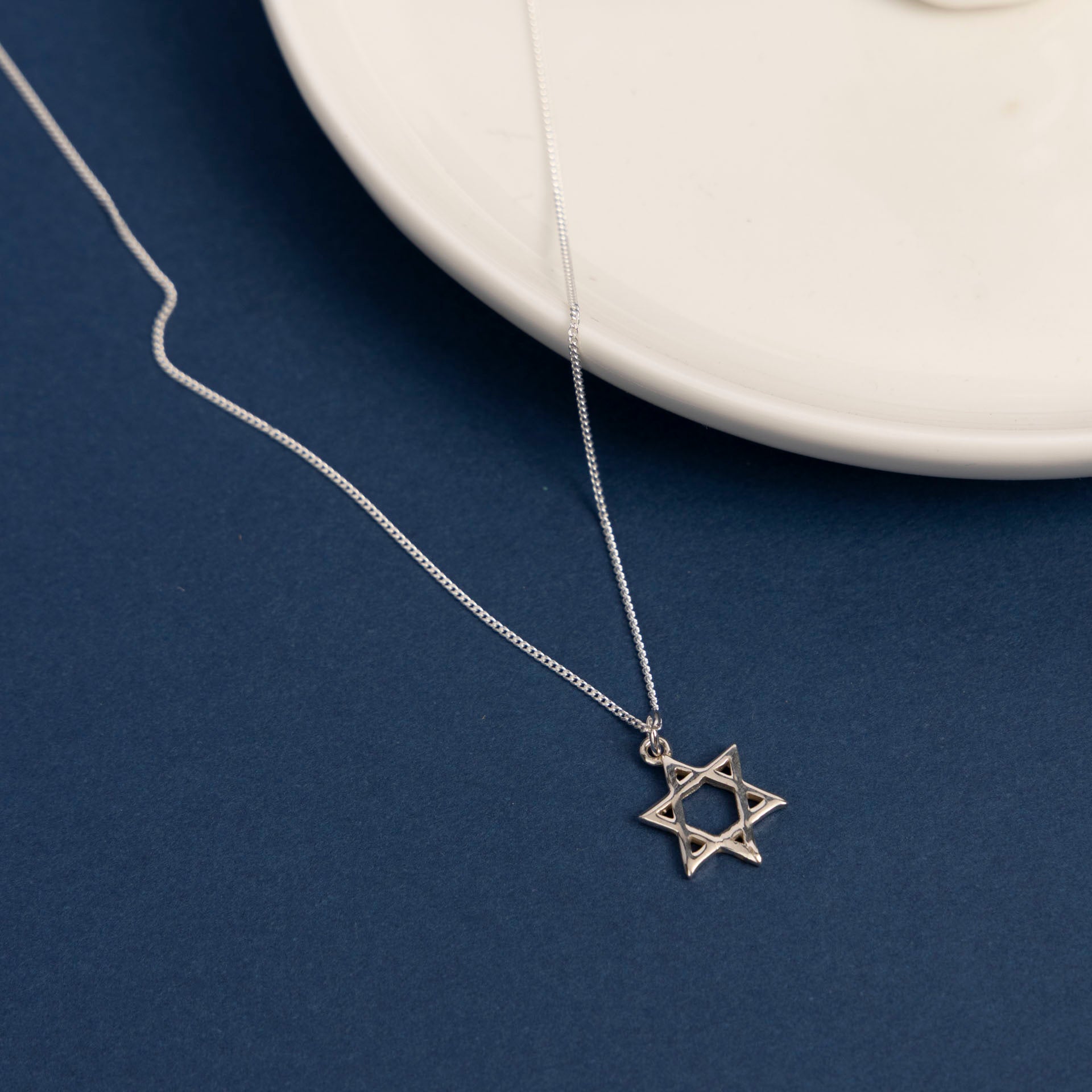 "Happy Hanukkah" Star of David Necklace (sterling silver or gold-dipped)