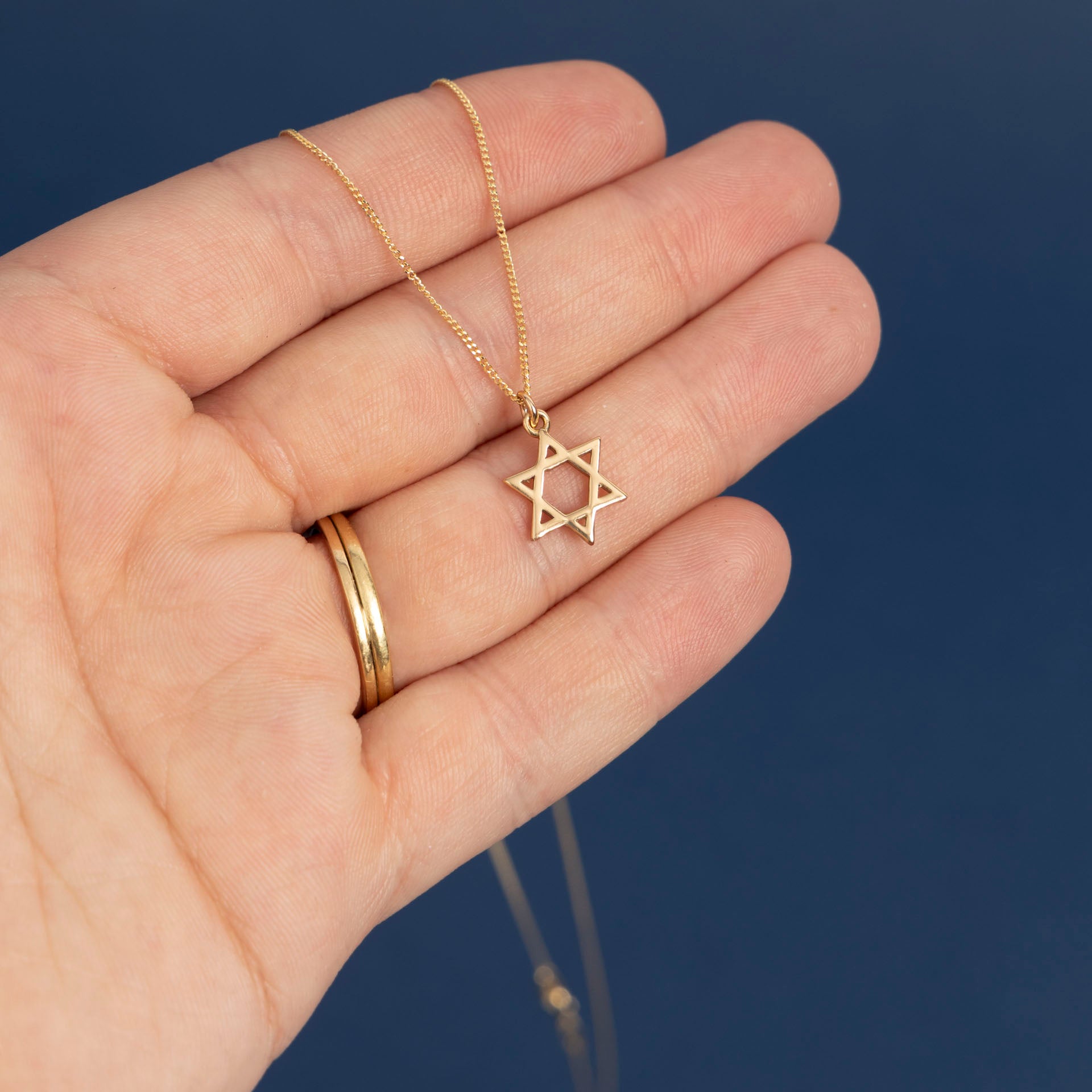"Happy Hanukkah" Star of David Necklace (sterling silver or gold-dipped)