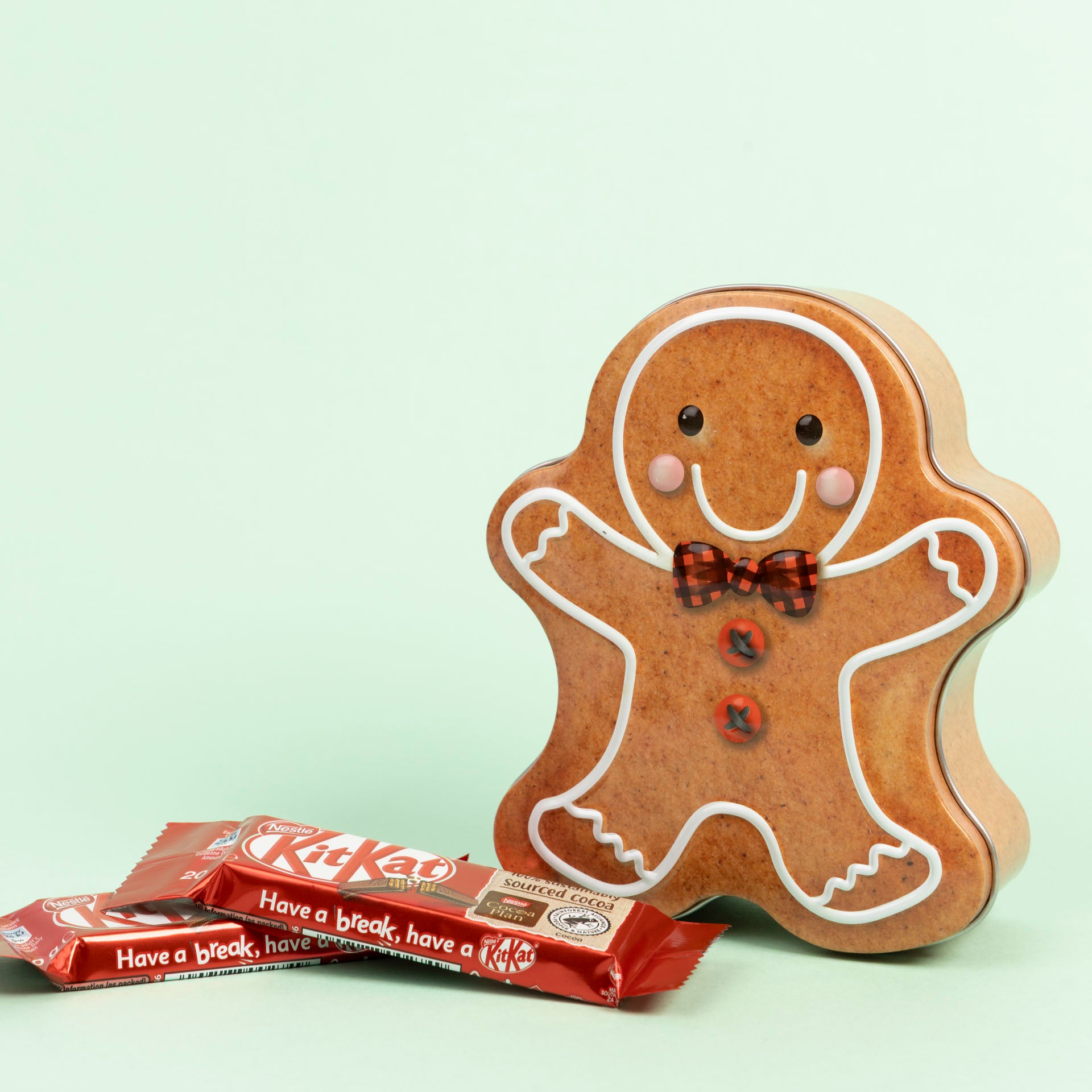 Christmas Gingerbread Man Gift Tin