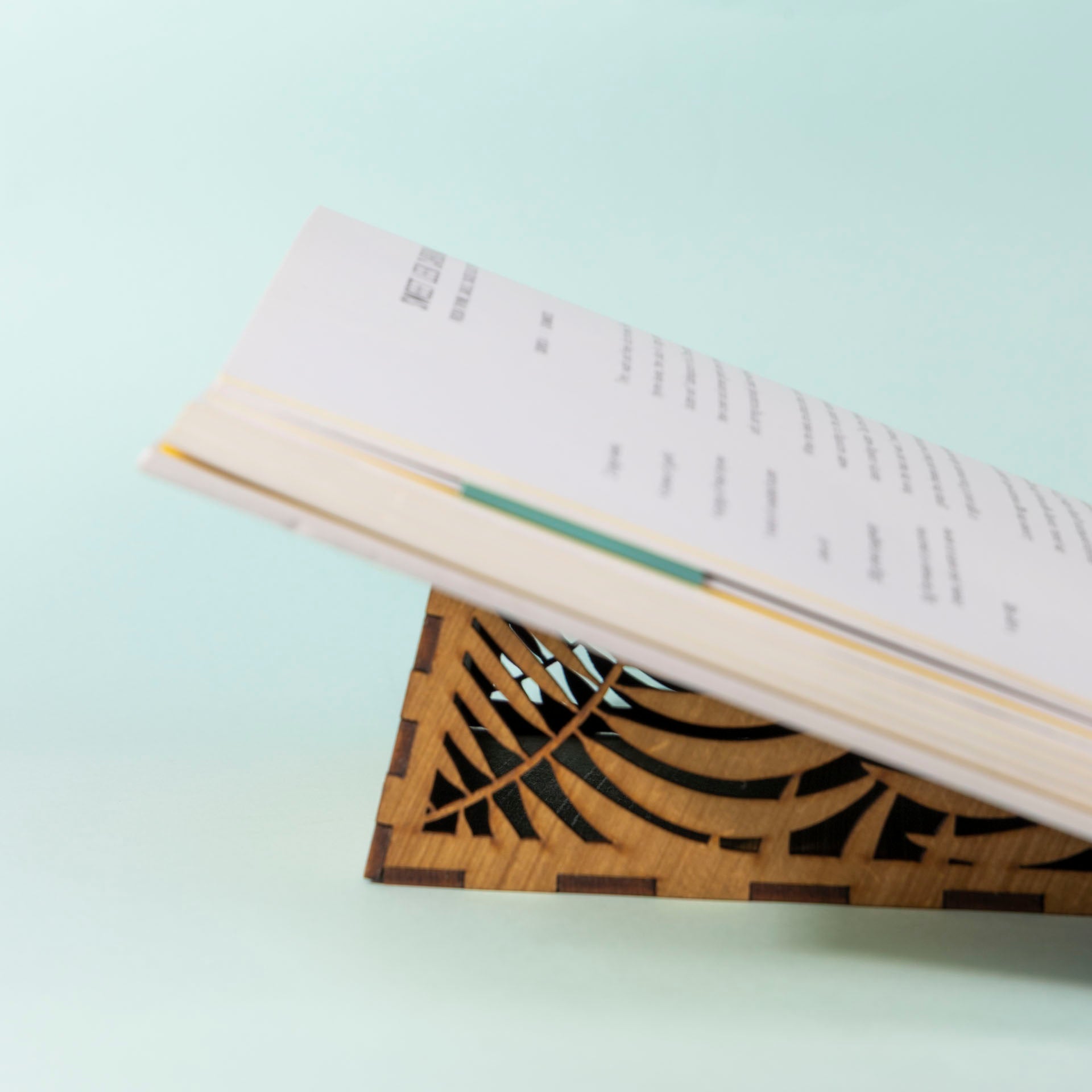 Wooden Bookrest with Botanical Design