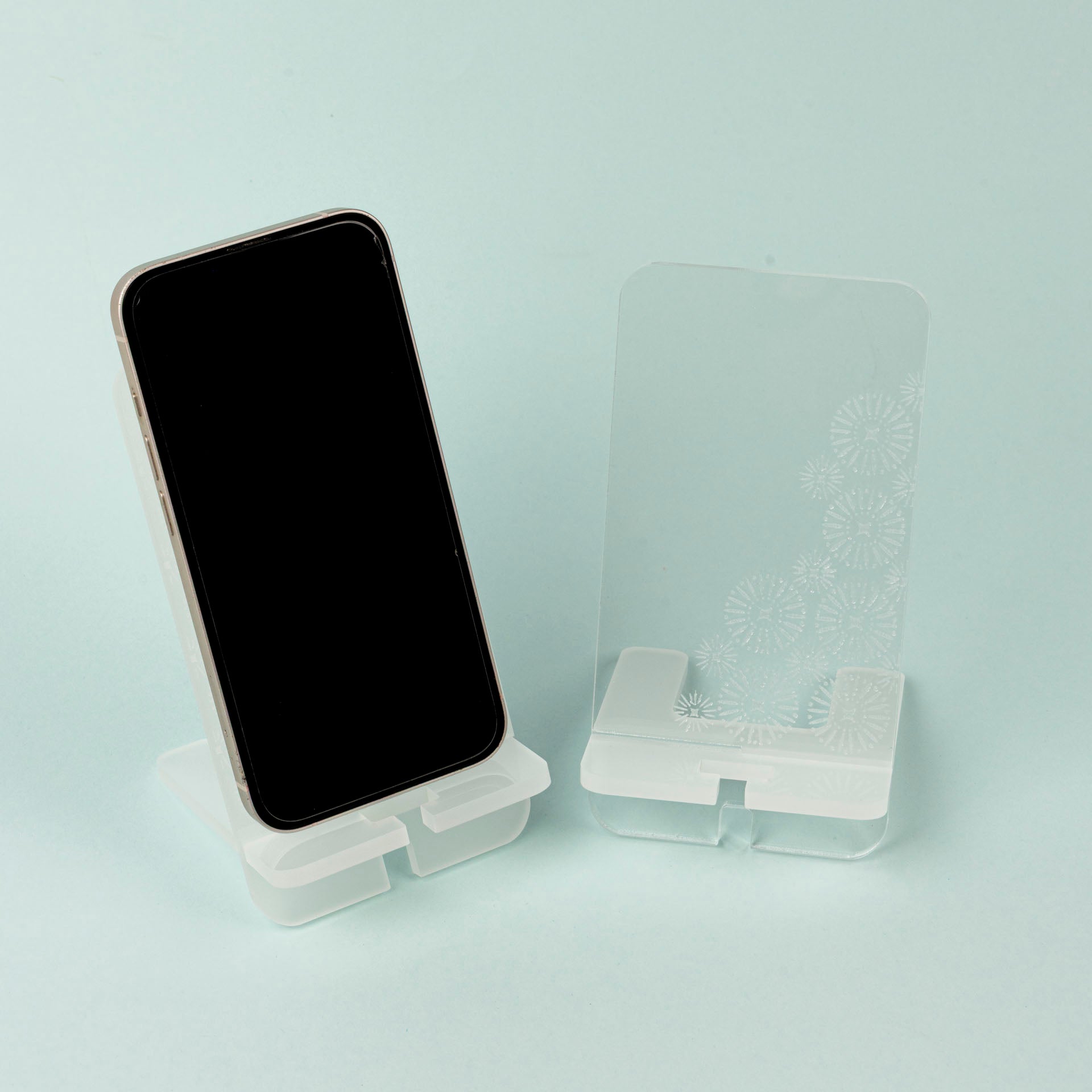 Shweshwe Perspex Phone Stands (set of 2)
