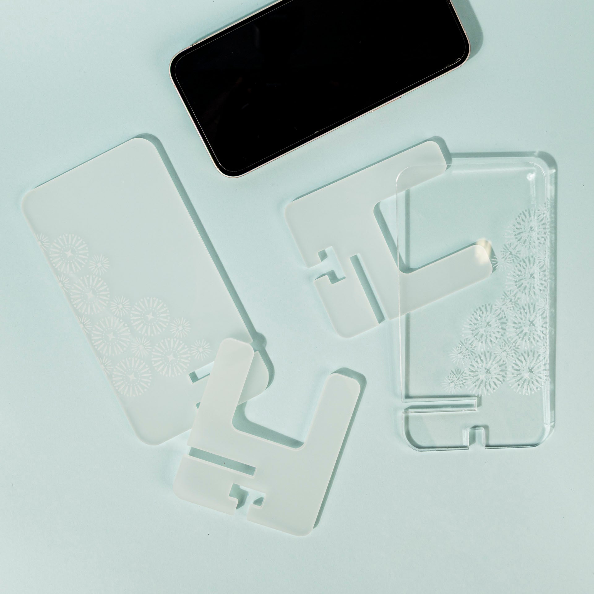 Shweshwe Perspex Phone Stands (set of 2)