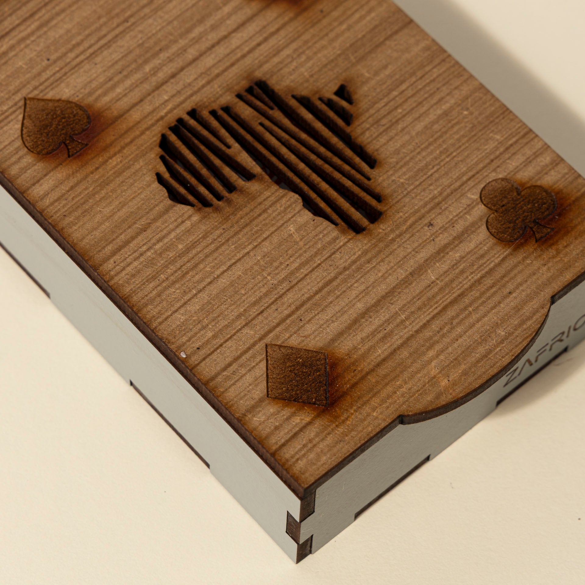 Deck of Cards in Wooden Box with Africa Cutout