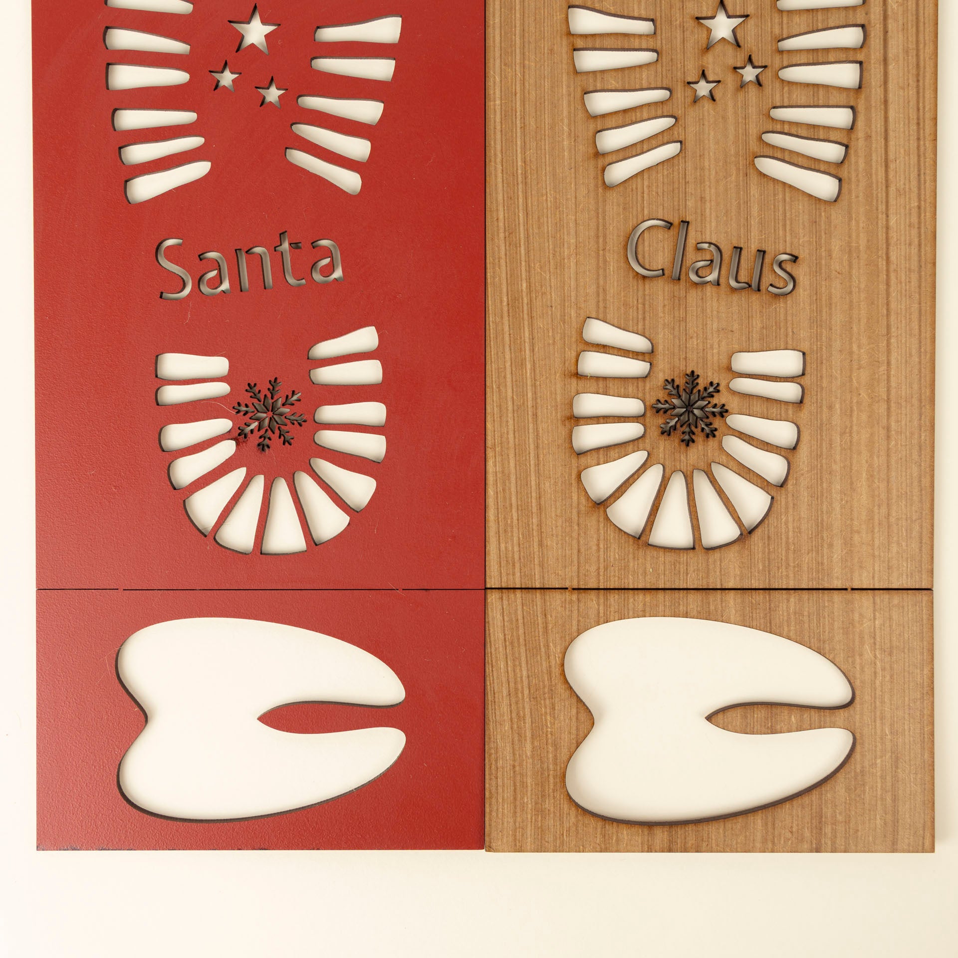 Santa and Reindeer Footprint Stencils