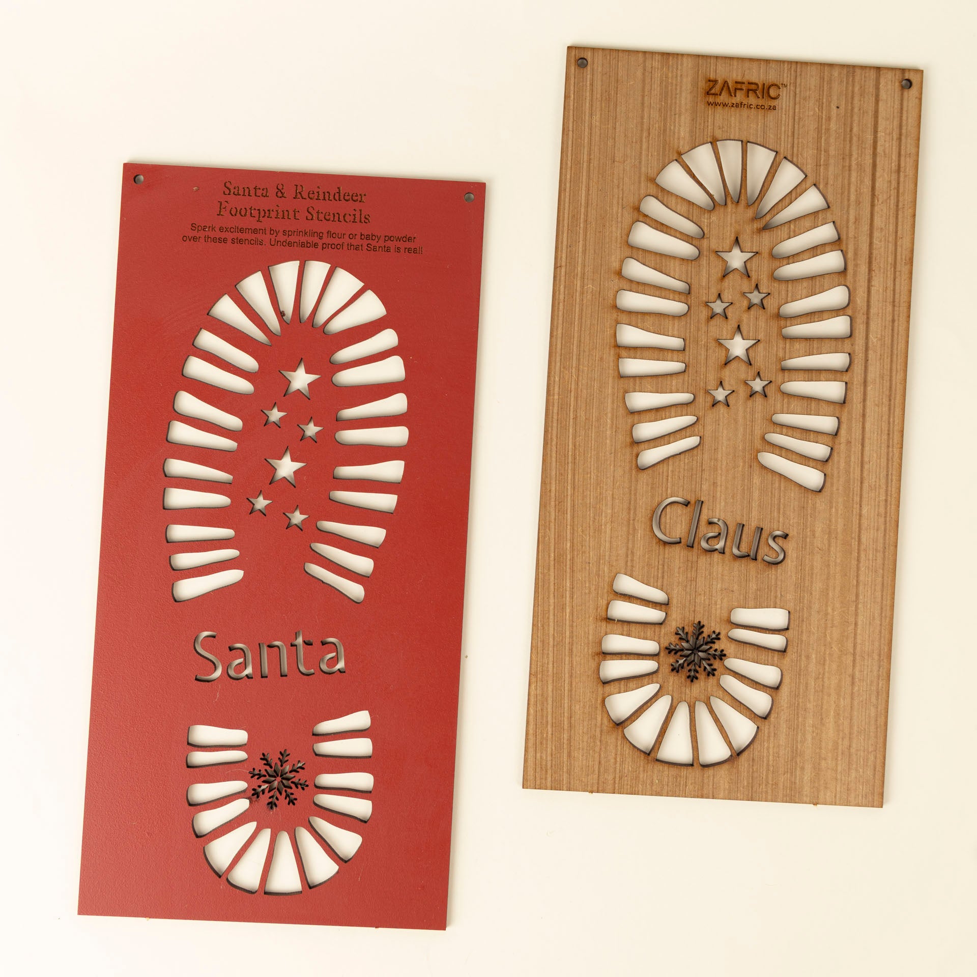 Santa and Reindeer Footprint Stencils