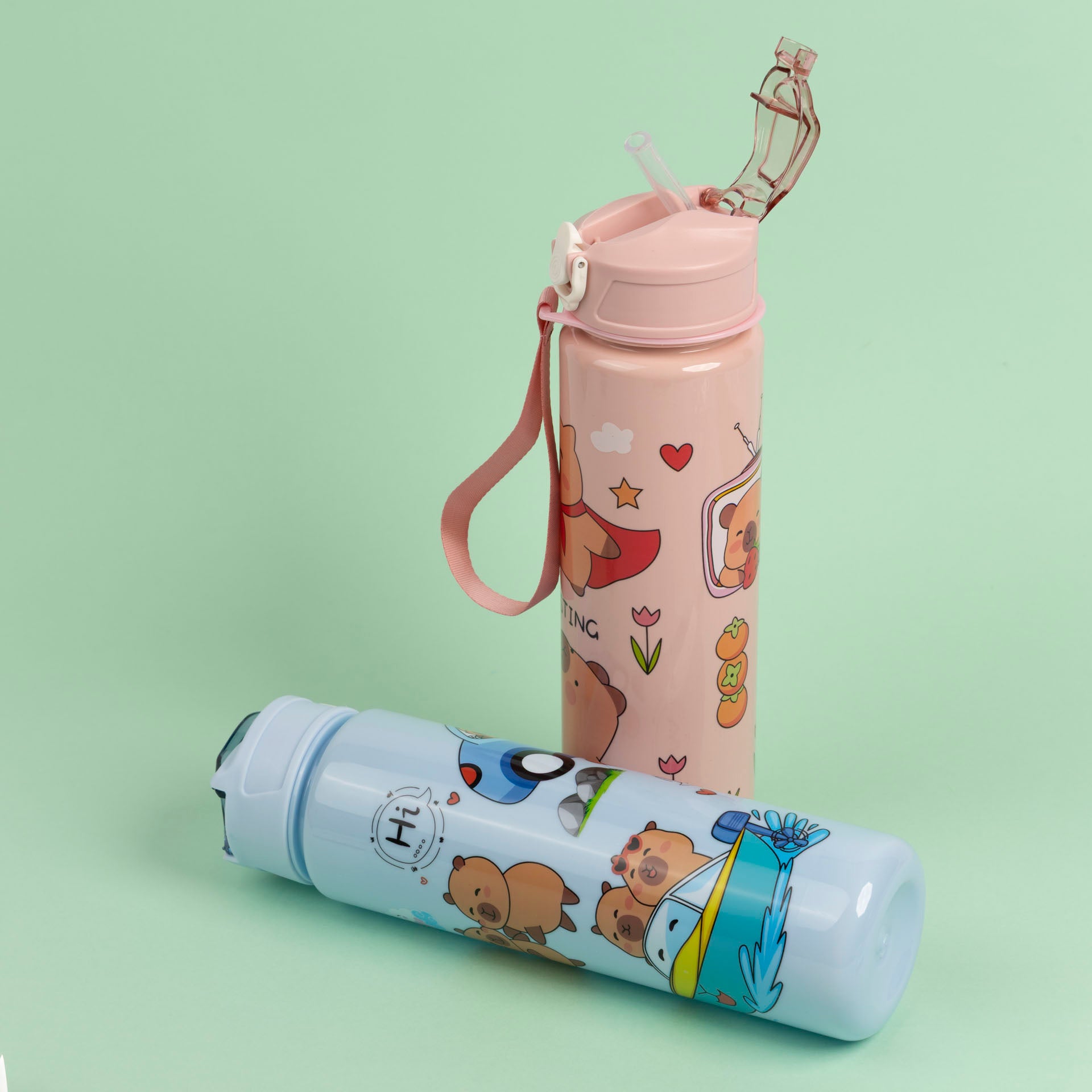 Capybara Water Bottle (Pink or Blue)