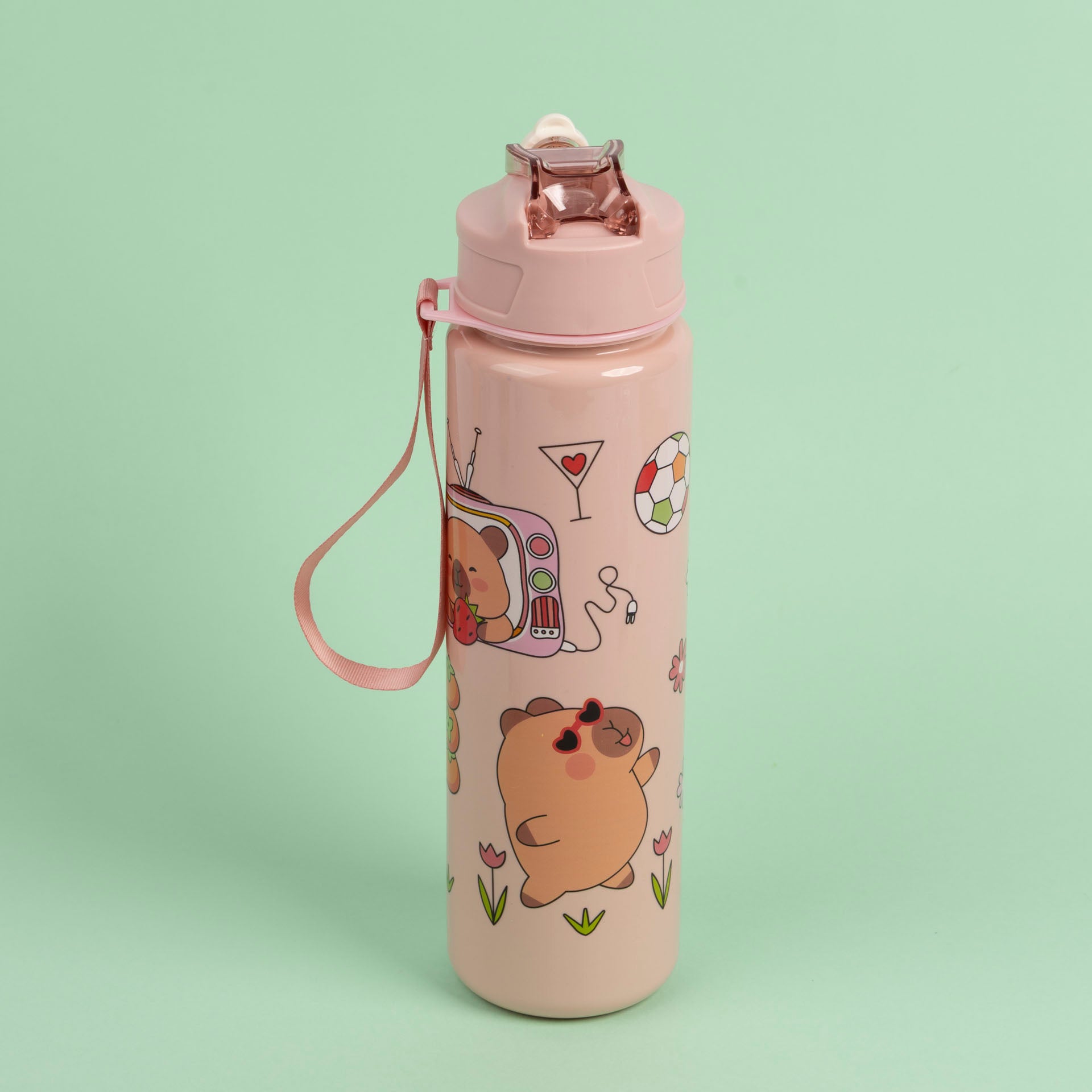 Capybara Water Bottle (Pink or Blue)
