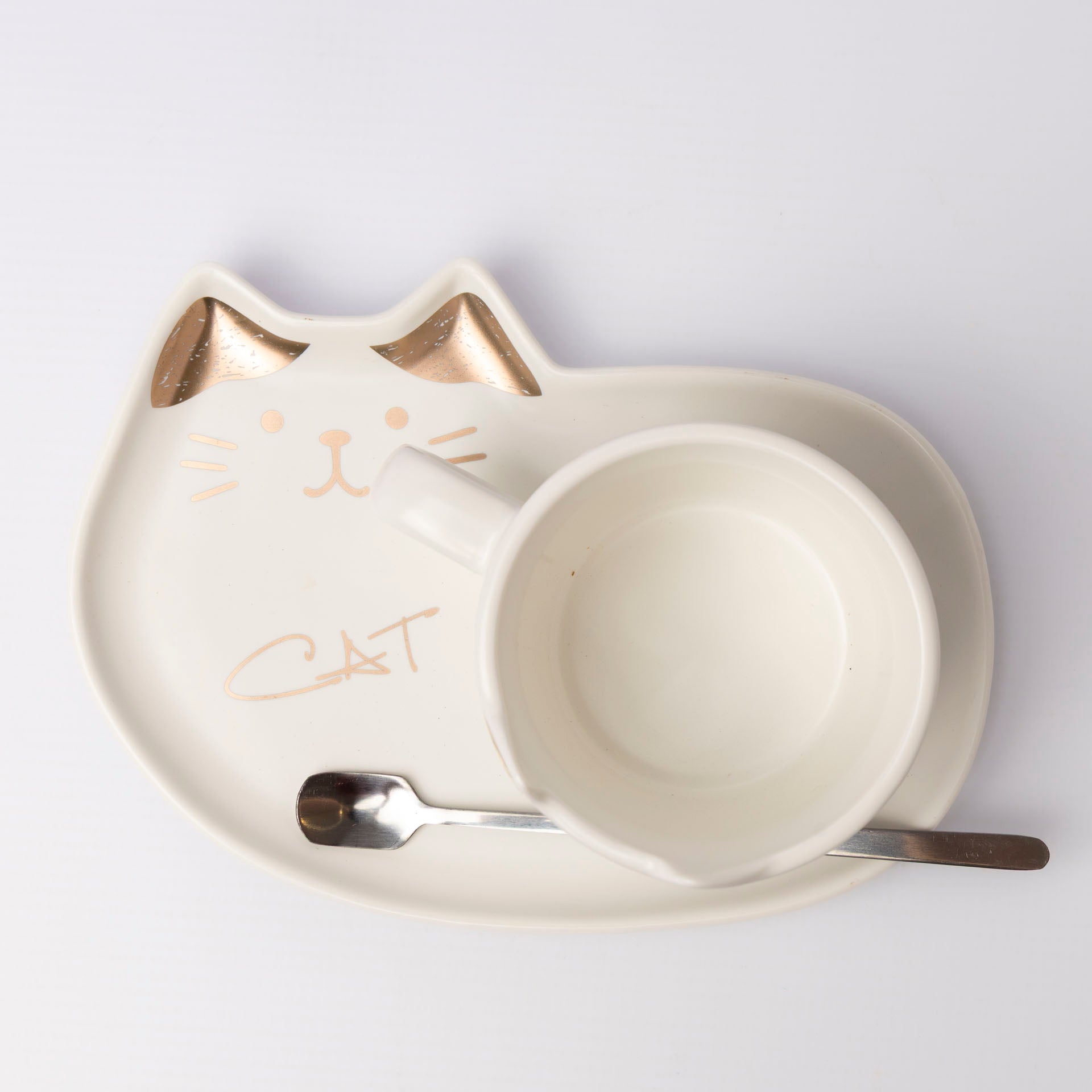 Cat Mug and Snack Tray Set (assorted colours)