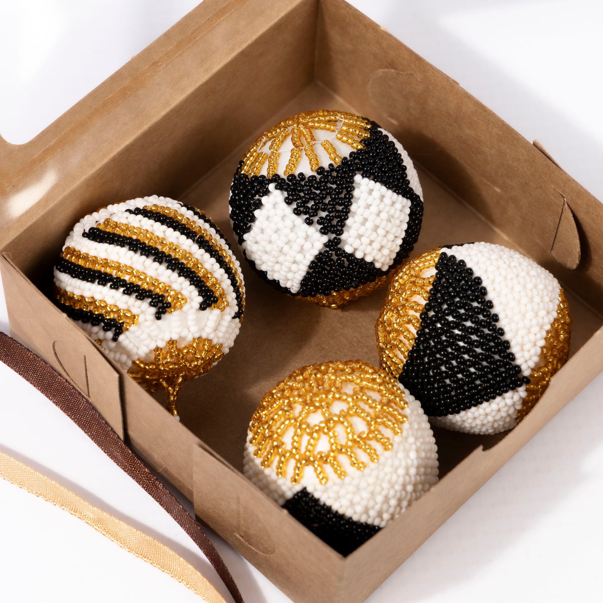 Project Hope Beaded Christmas Baubles (set of 4 – assorted colours)