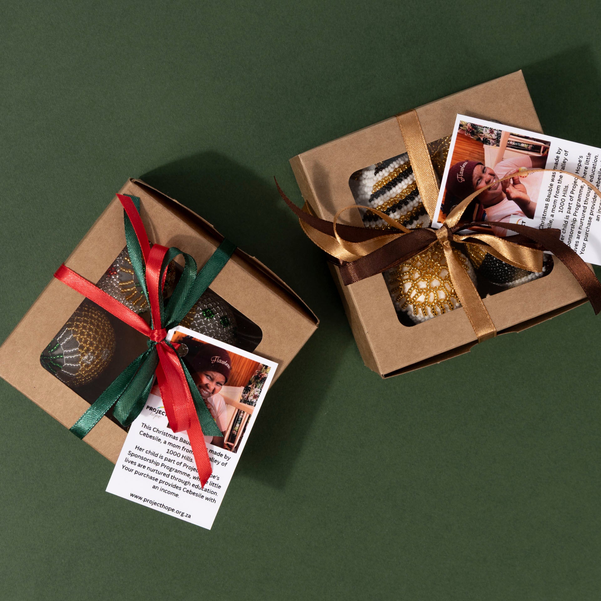 Project Hope Beaded Christmas Baubles (set of 4 – assorted colours)