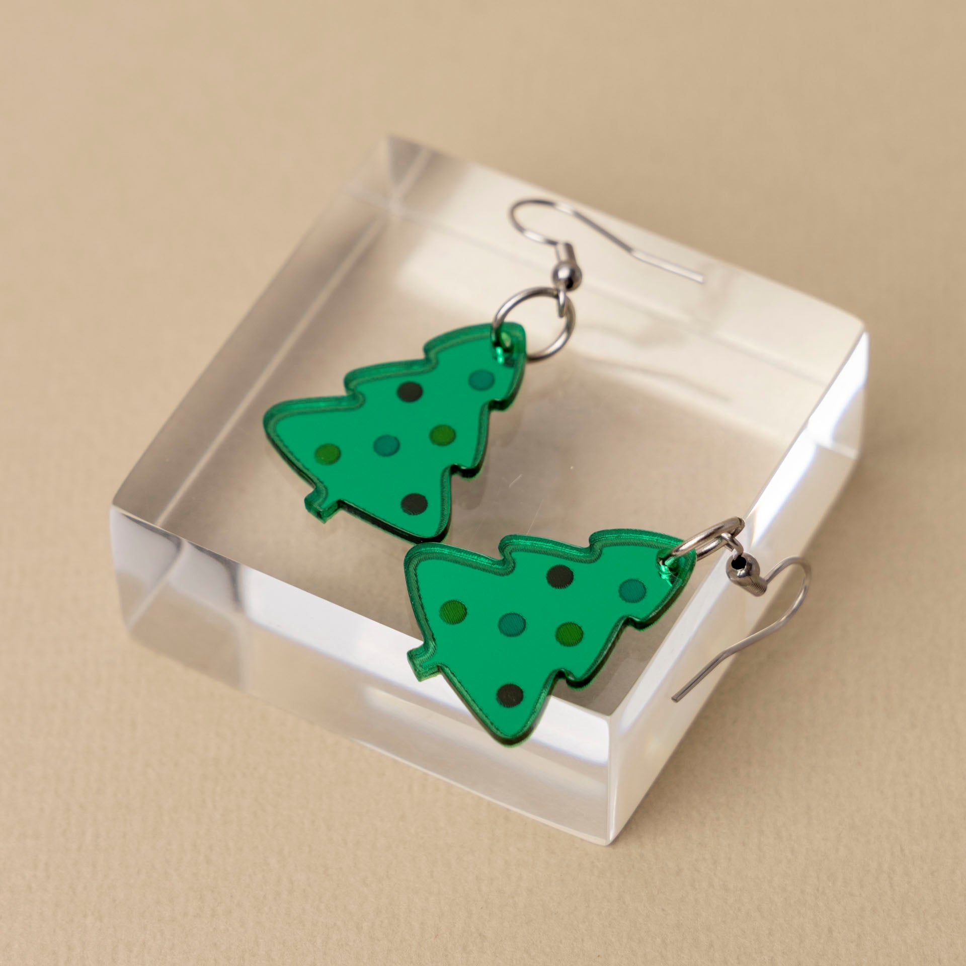 Christmas Tree Acrylic Novelty Earrings