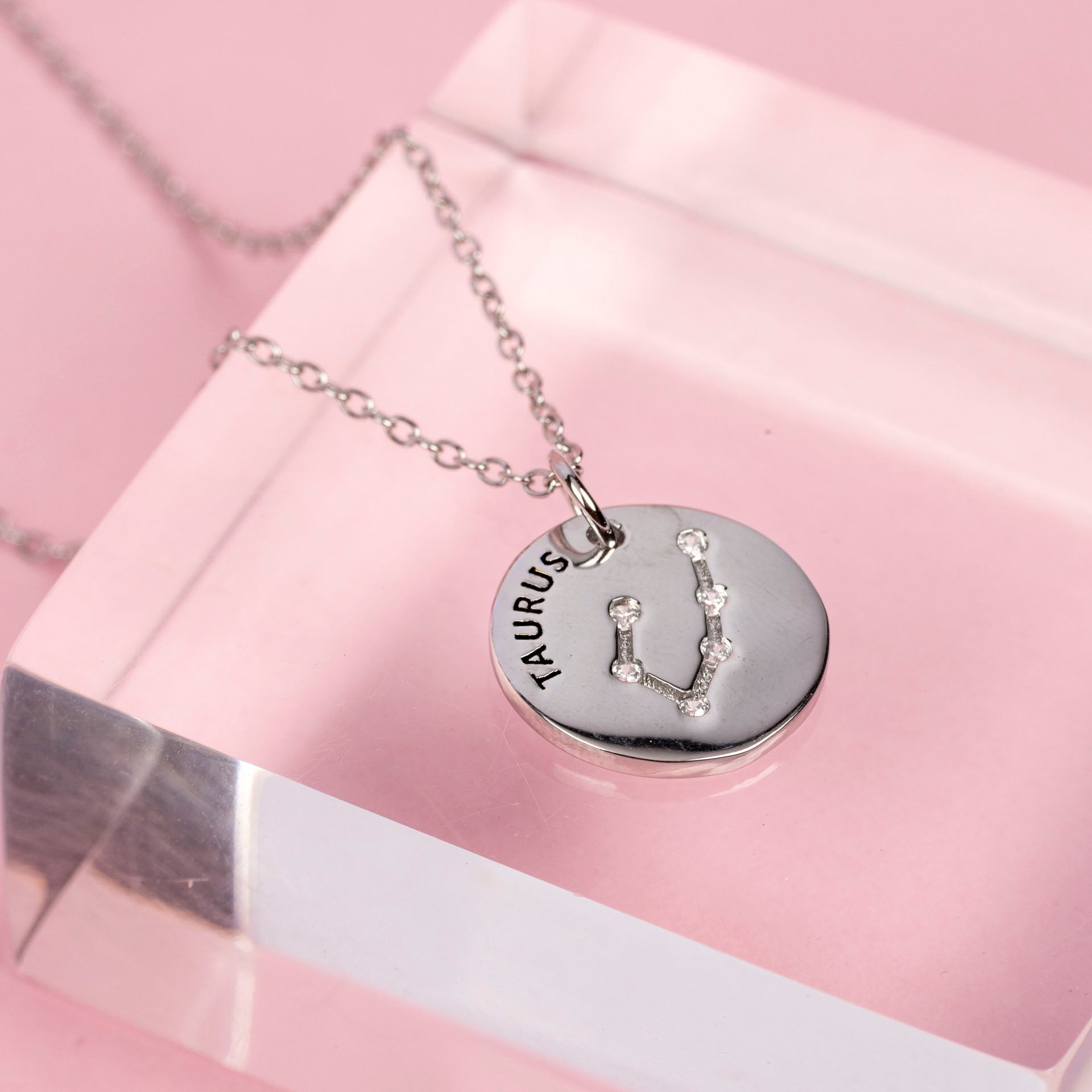 Sterling Silver Star Sign Necklaces (with Zodiac Info Backing Card)