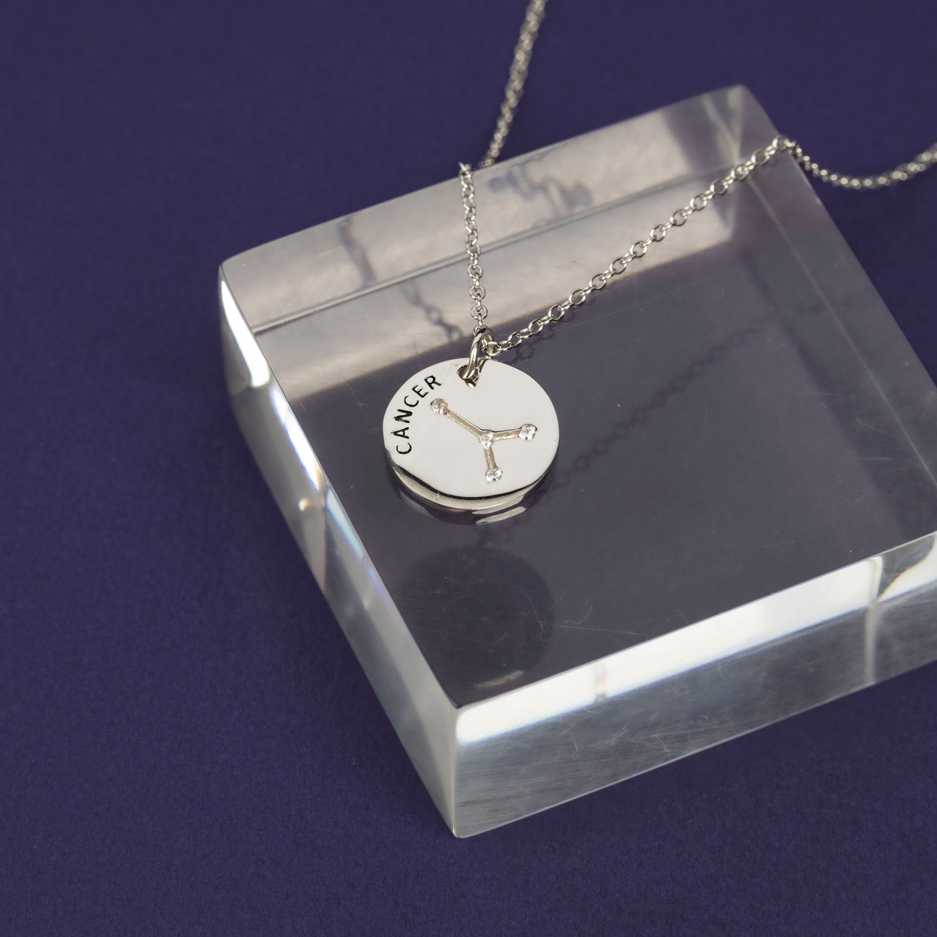 Sterling Silver Star Sign Necklaces (with Zodiac Info Backing Card)