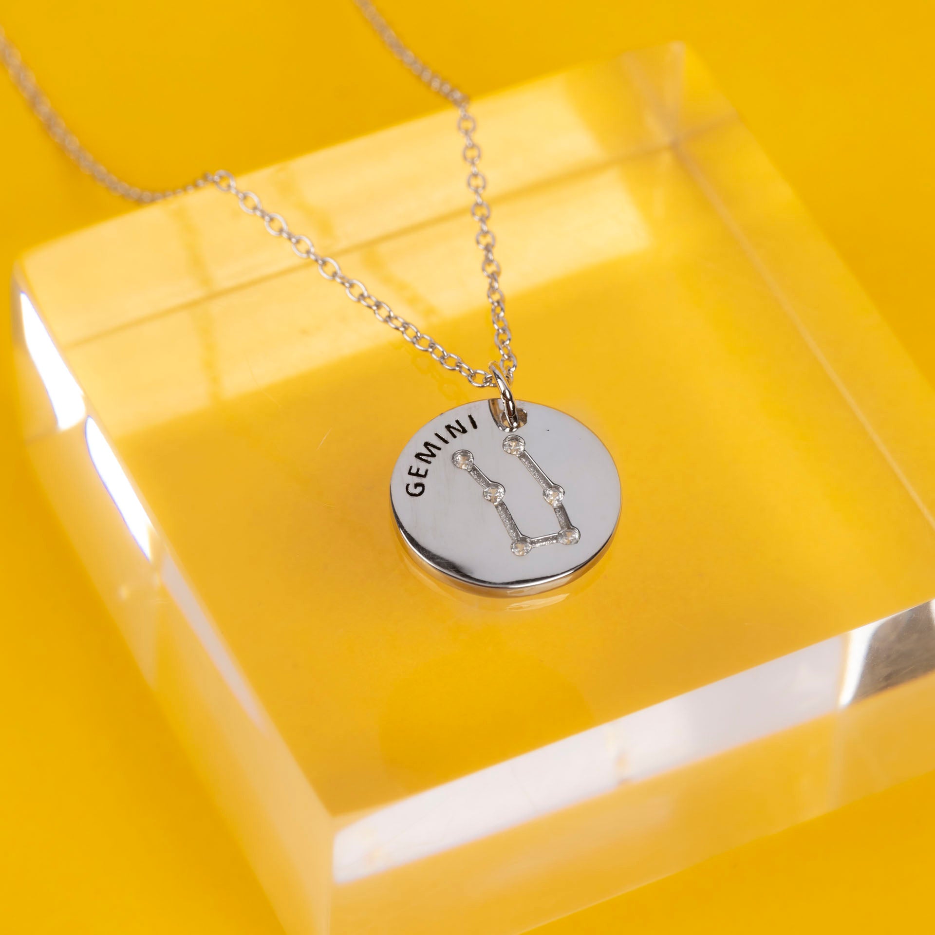 Sterling Silver Star Sign Necklaces (with Zodiac Info Backing Card)