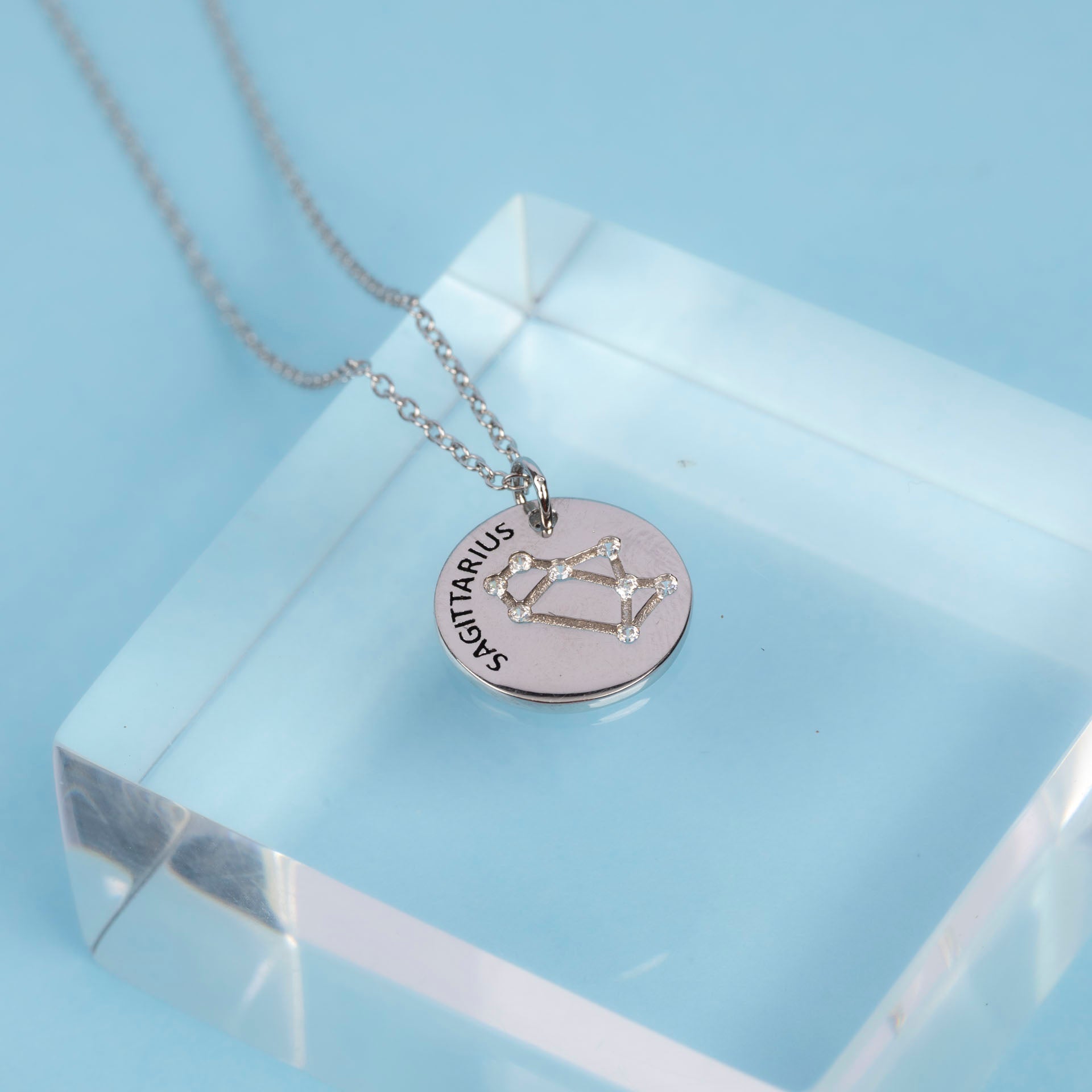 Sterling Silver Star Sign Necklaces (with Zodiac Info Backing Card)