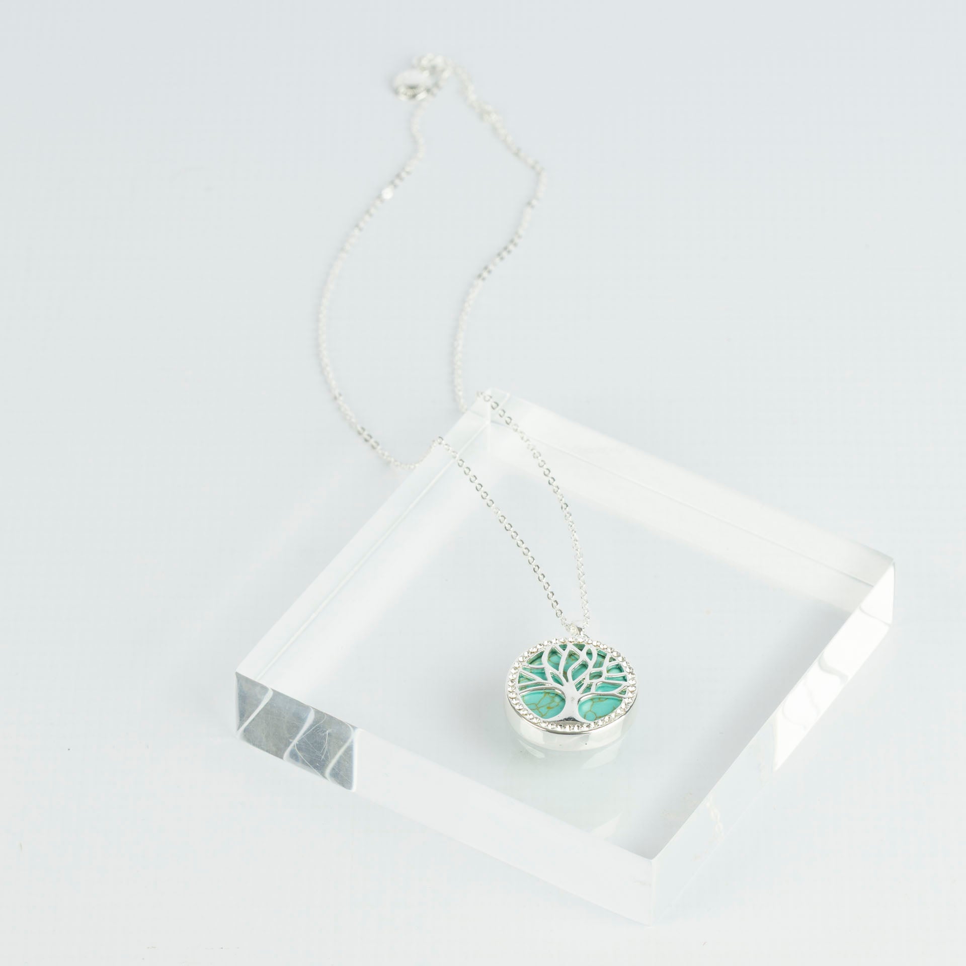 Tree of Life Semi-Precious Gemstone Necklace (Amethyst or Turquoise)