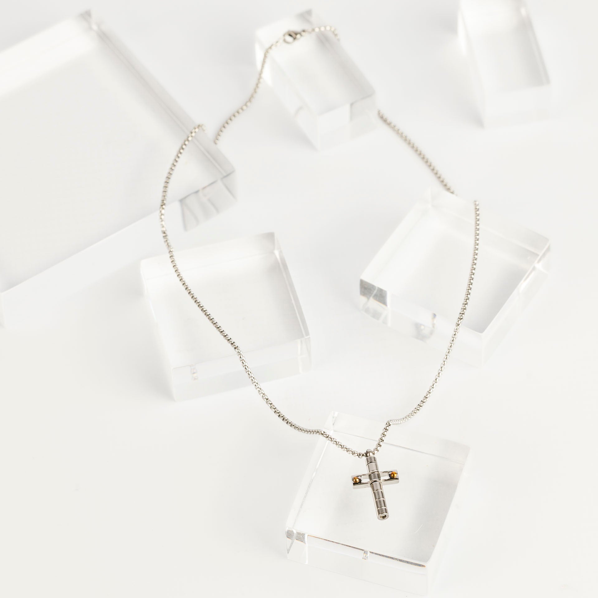 Men's Modern Stainless Steel Cross Necklace