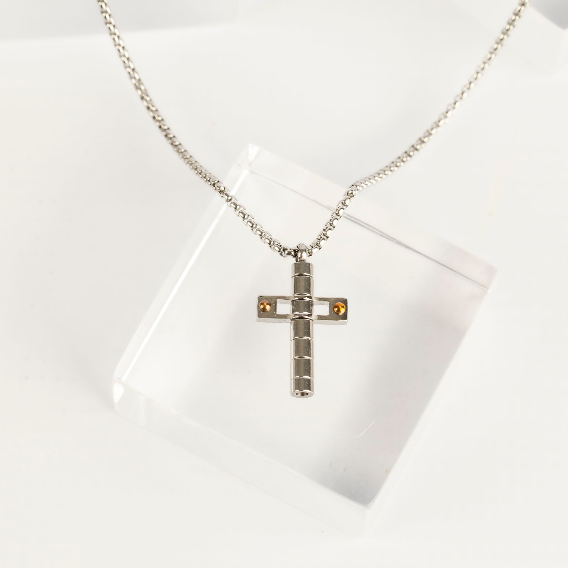Men's Modern Stainless Steel Cross Necklace
