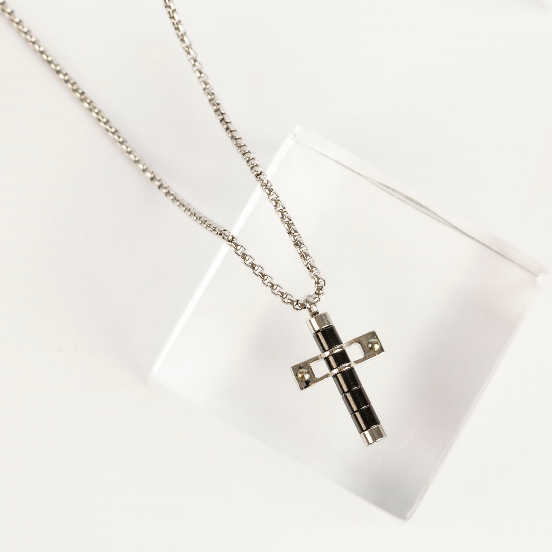 Men's Modern Stainless Steel Cross Necklace