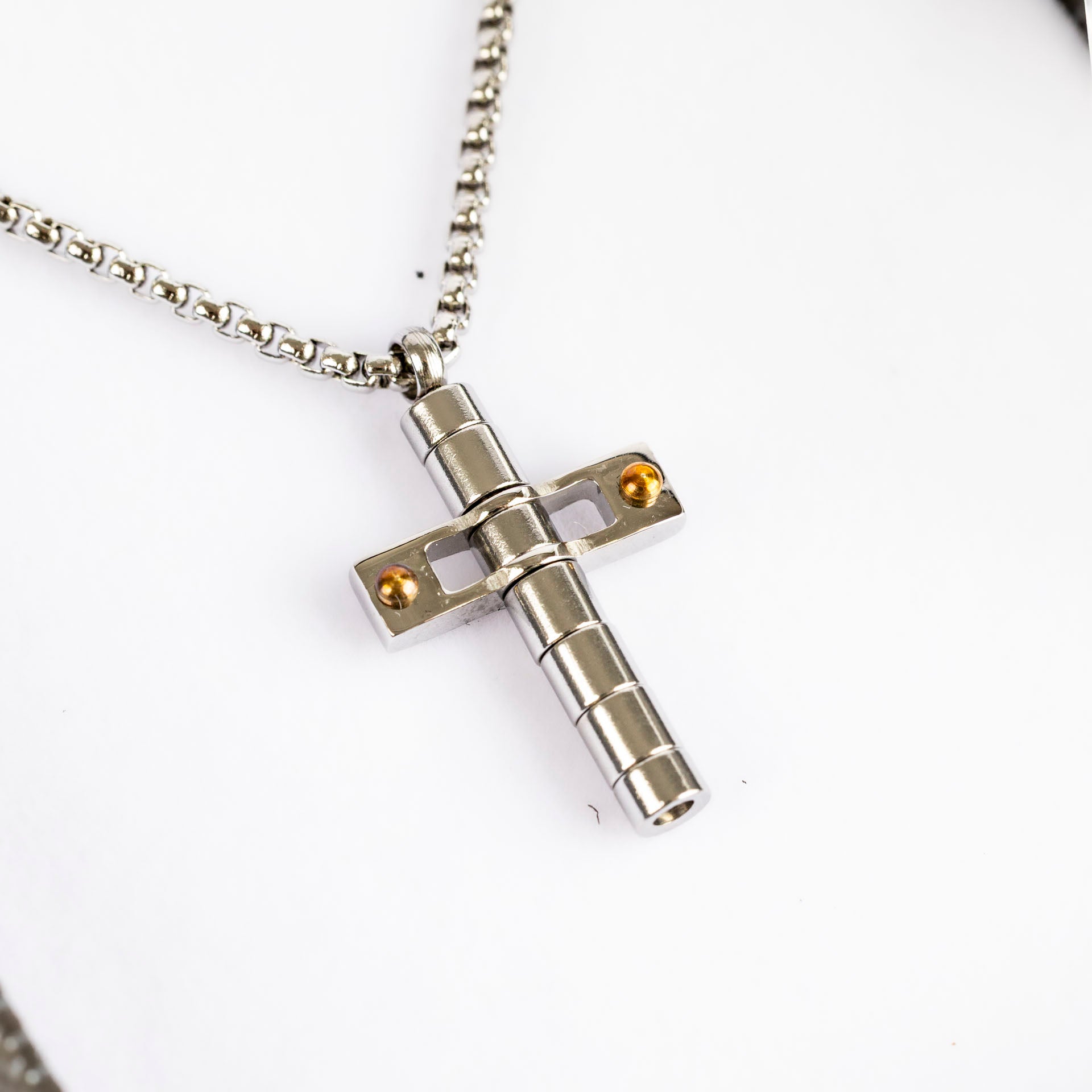 Men's Modern Stainless Steel Cross Necklace