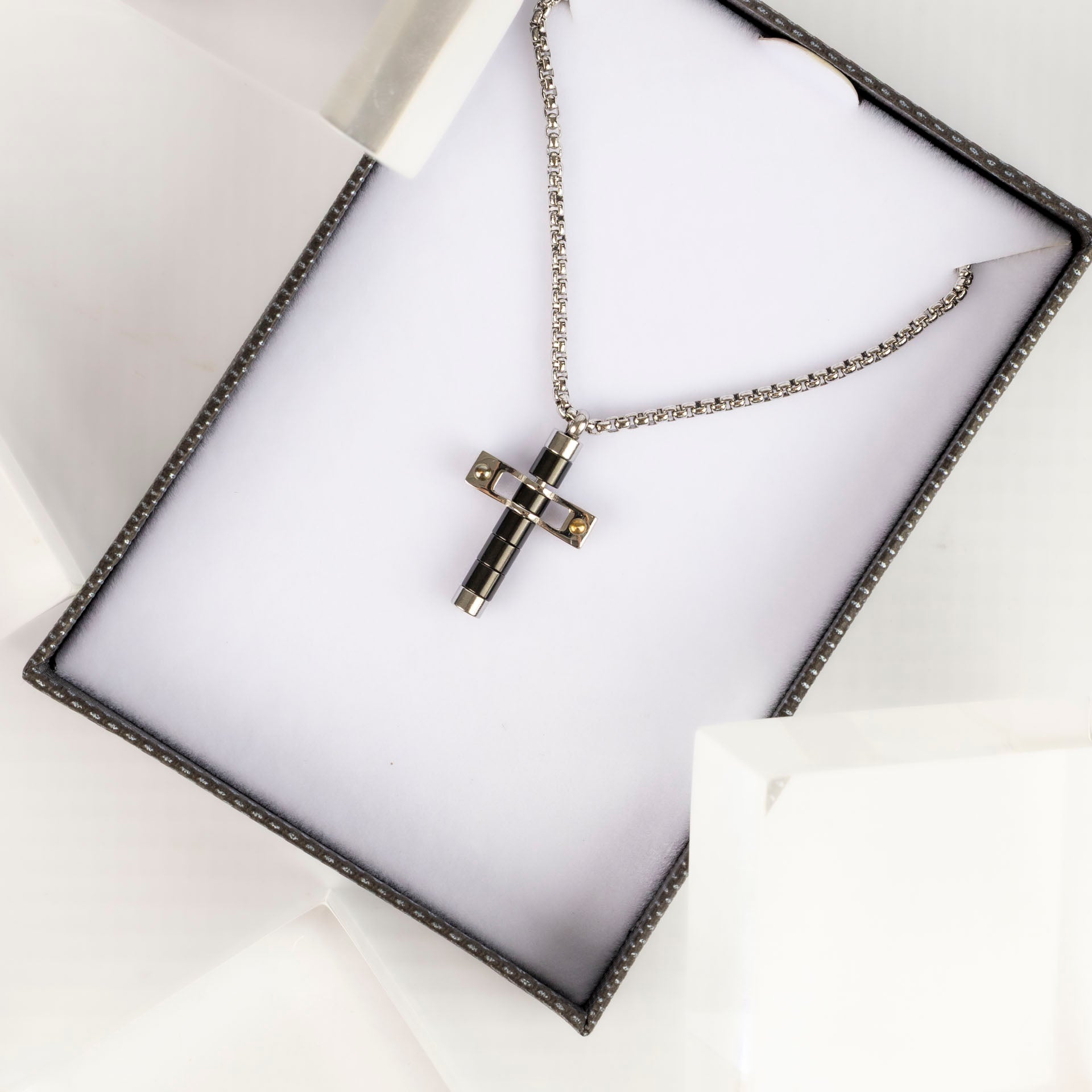 Men's Modern Stainless Steel Cross Necklace
