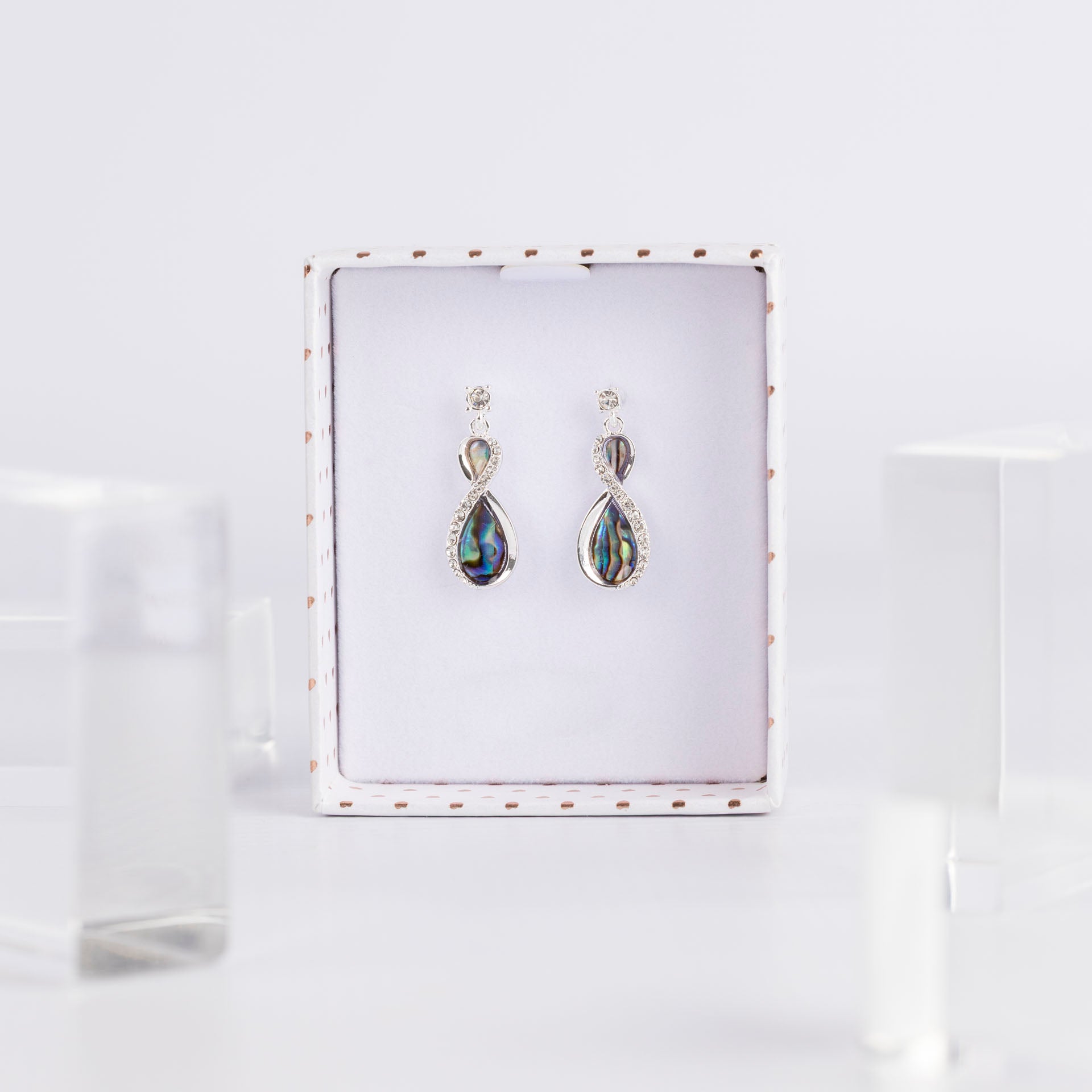 Pāua Shell Infinity Earrings