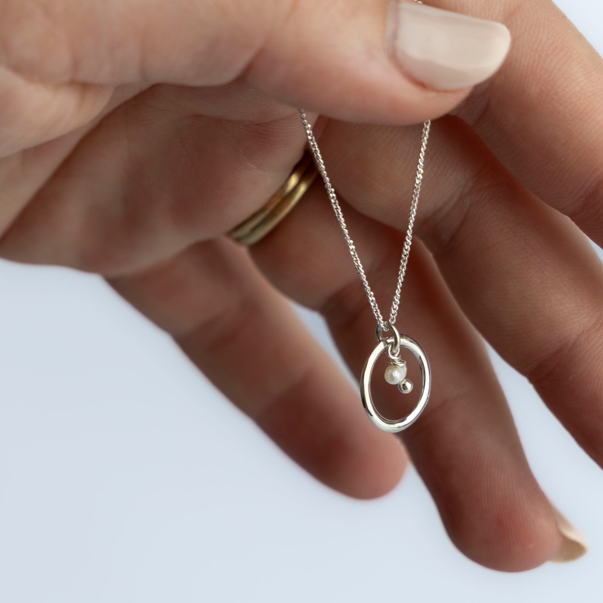 "Good Energy" Miniature Freshwater Pearl Necklace (Sterling Silver or Gold-Dipped)